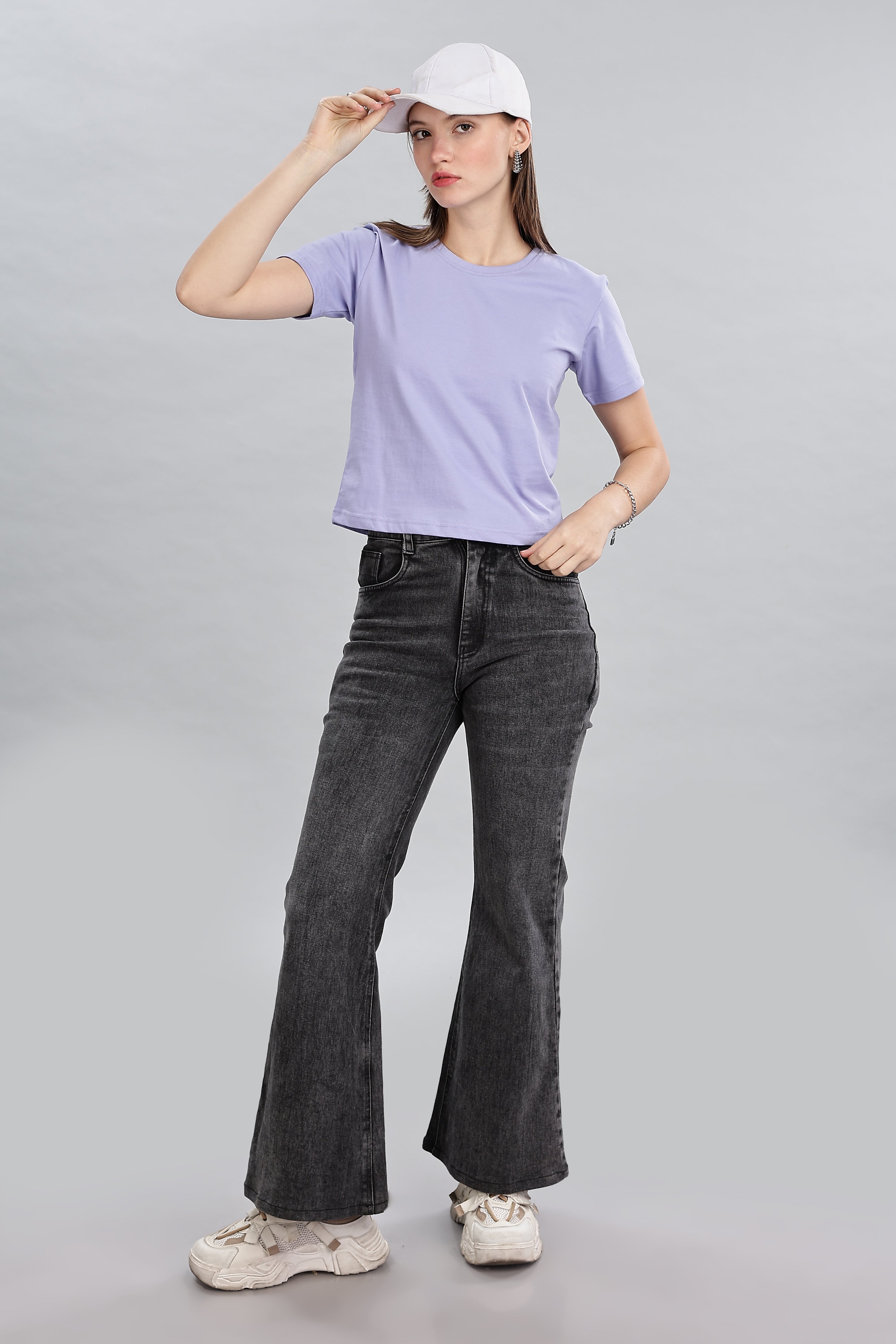 Sky Blue Pure Cotton Crop Top