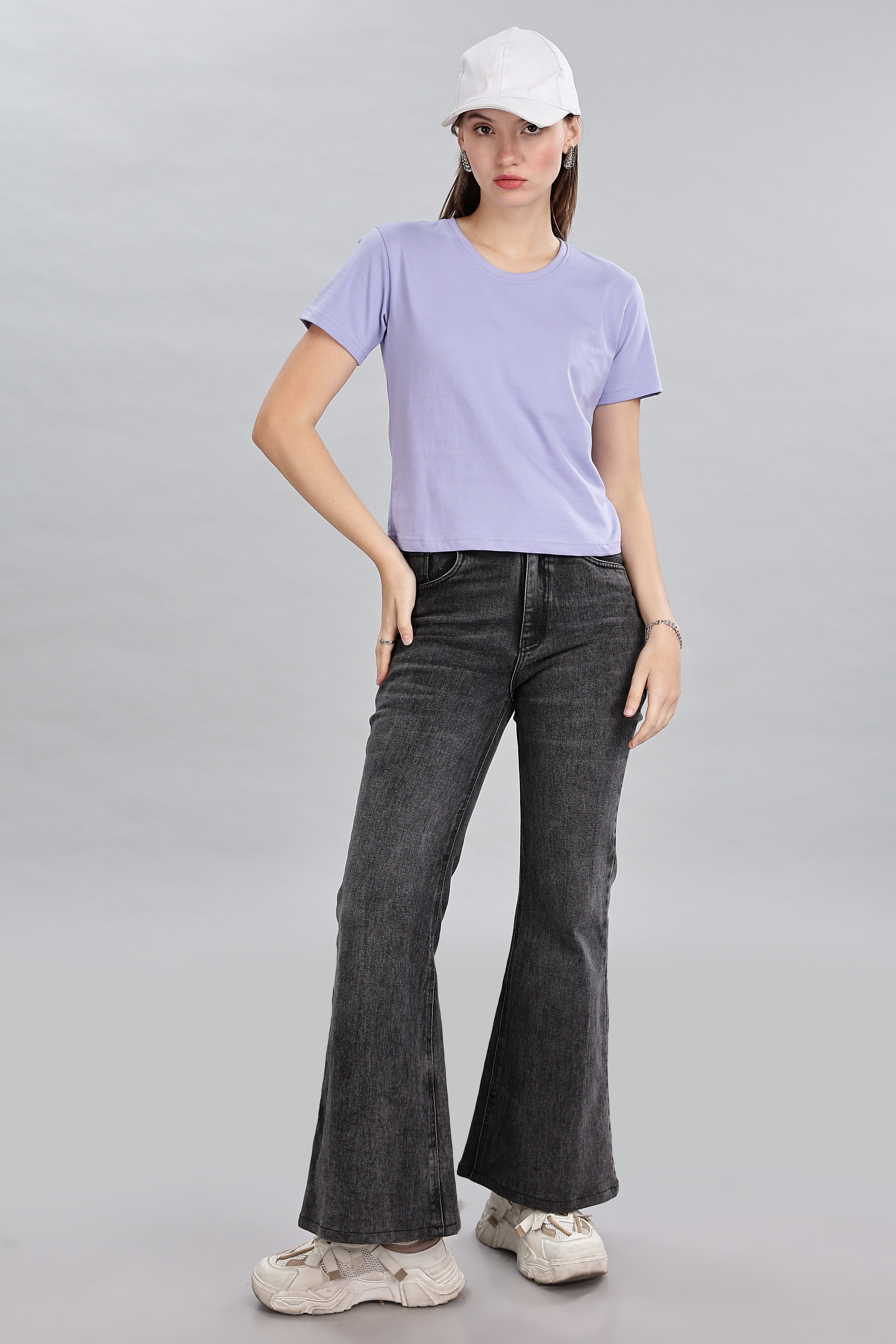 Sky Blue Pure Cotton Crop Top