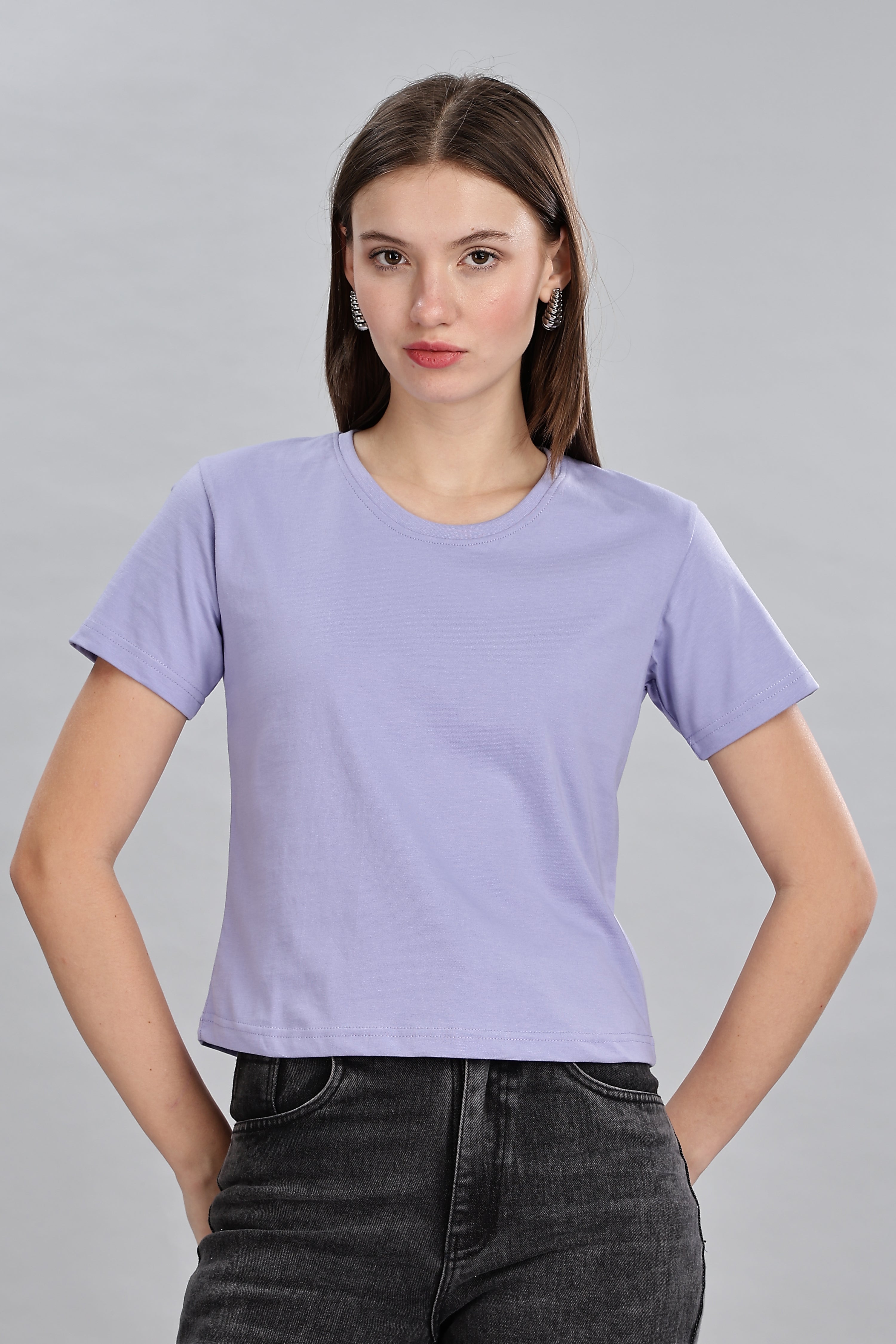 Sky Blue Pure Cotton Crop Top