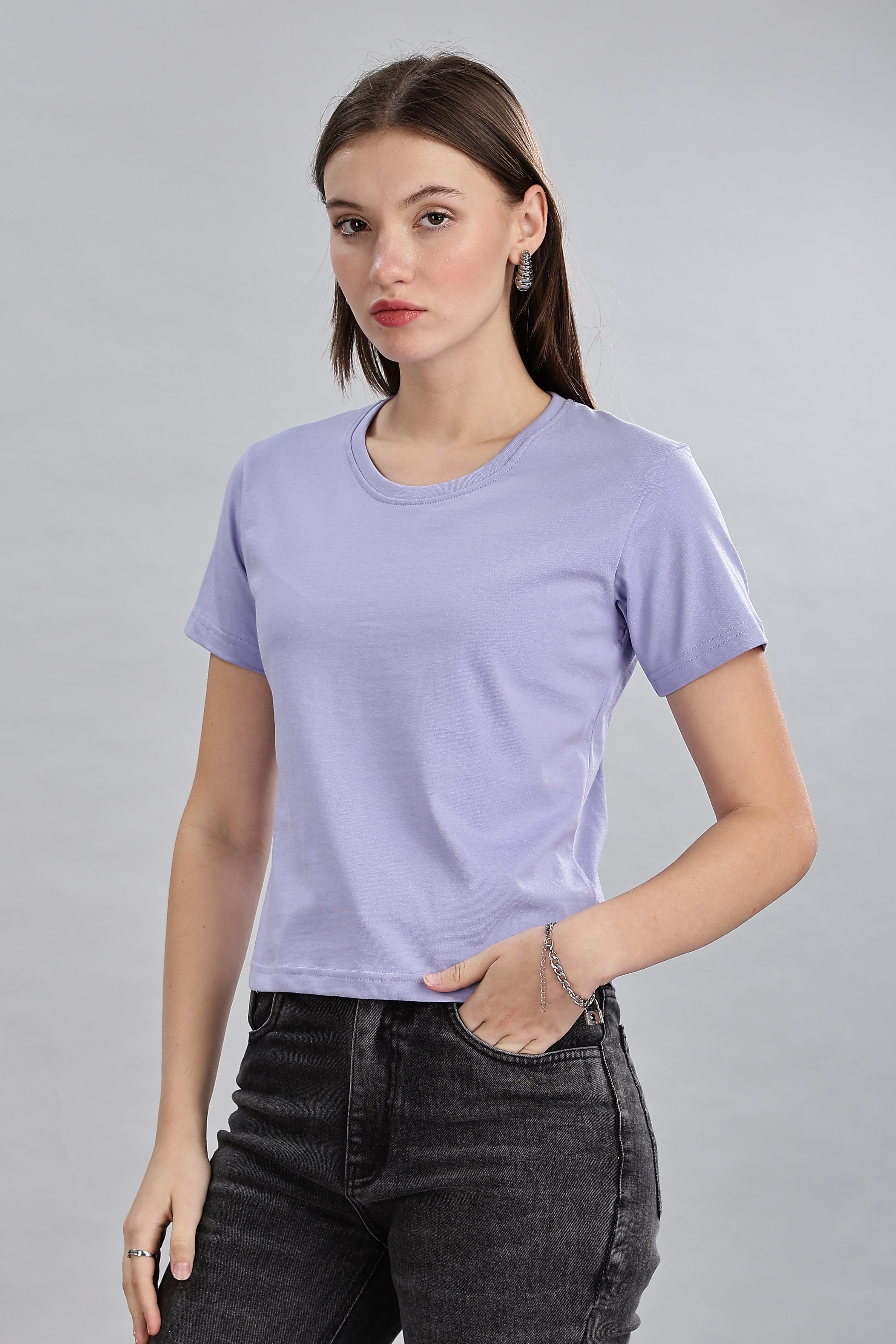 Sky Blue Pure Cotton Crop Top