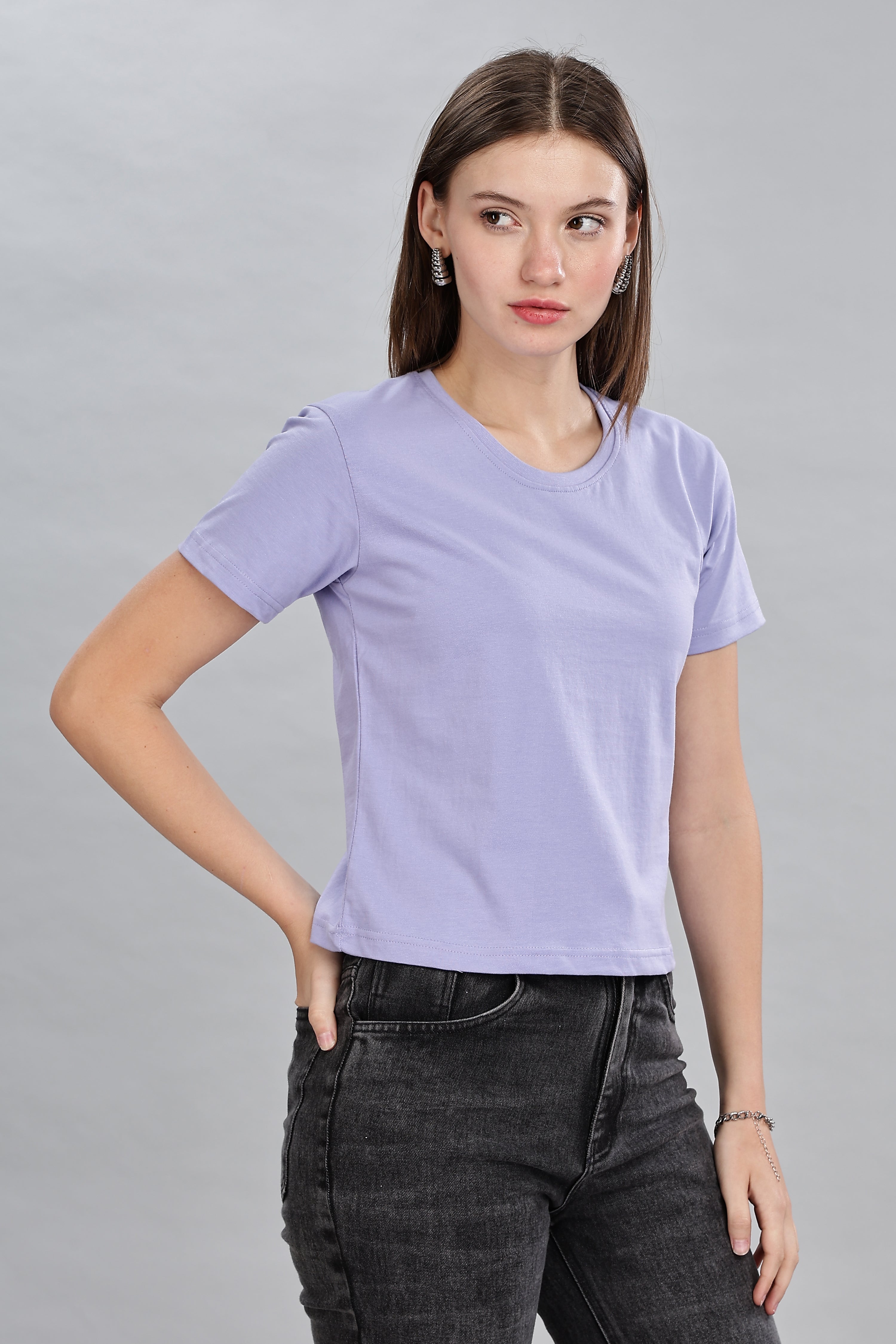 Sky Blue Pure Cotton Crop Top