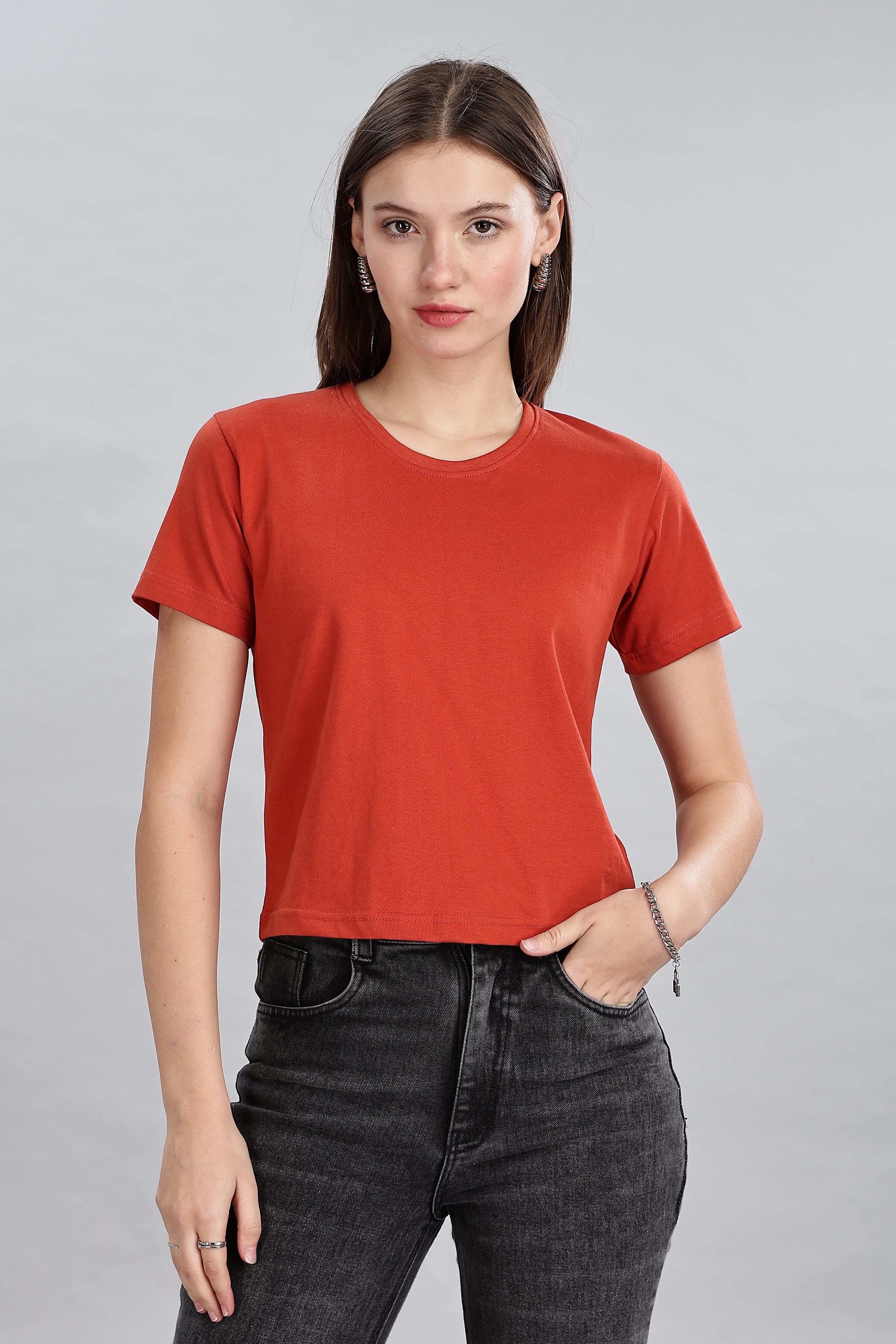 Rust Orange Crop Top