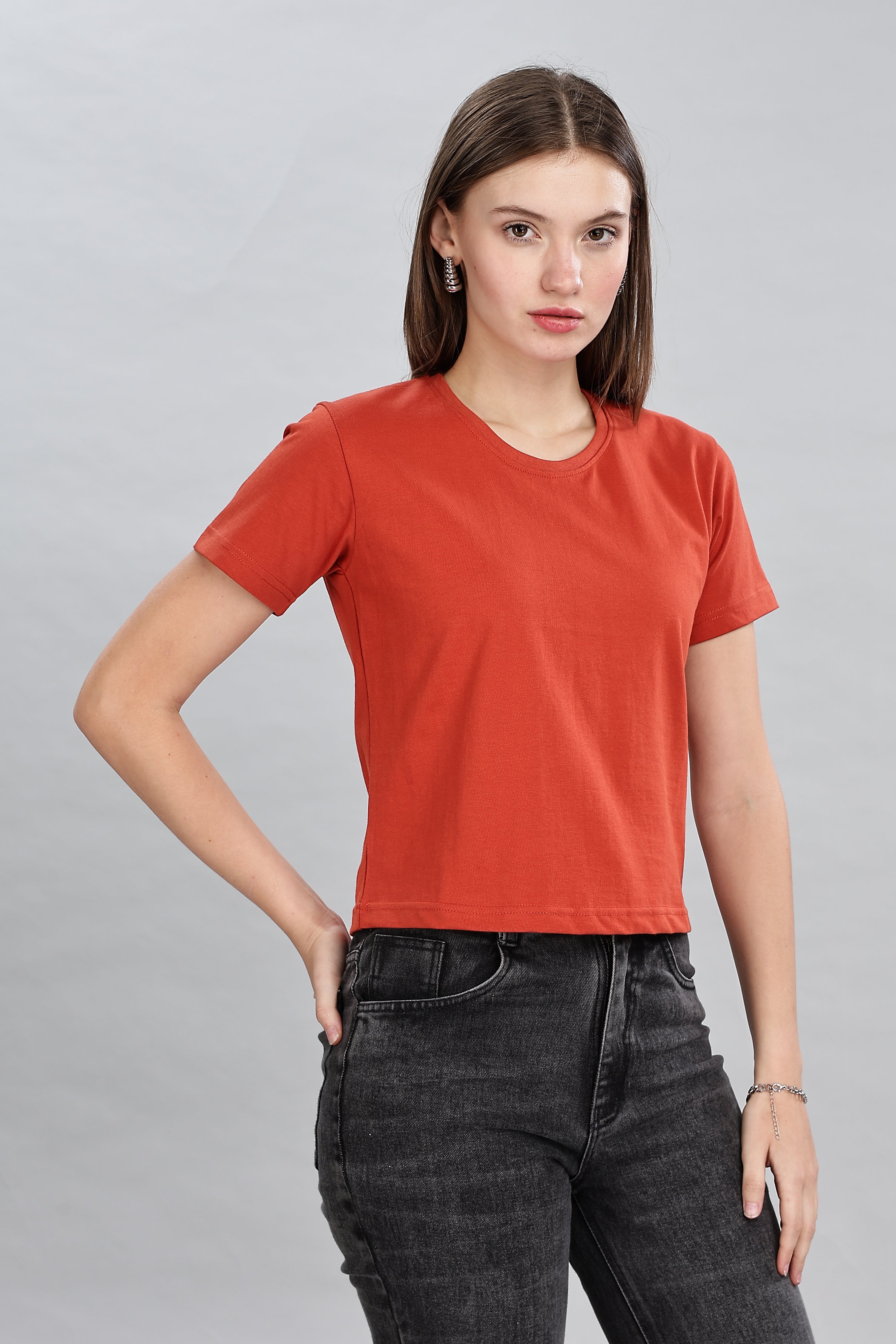 Rust Orange Crop Top