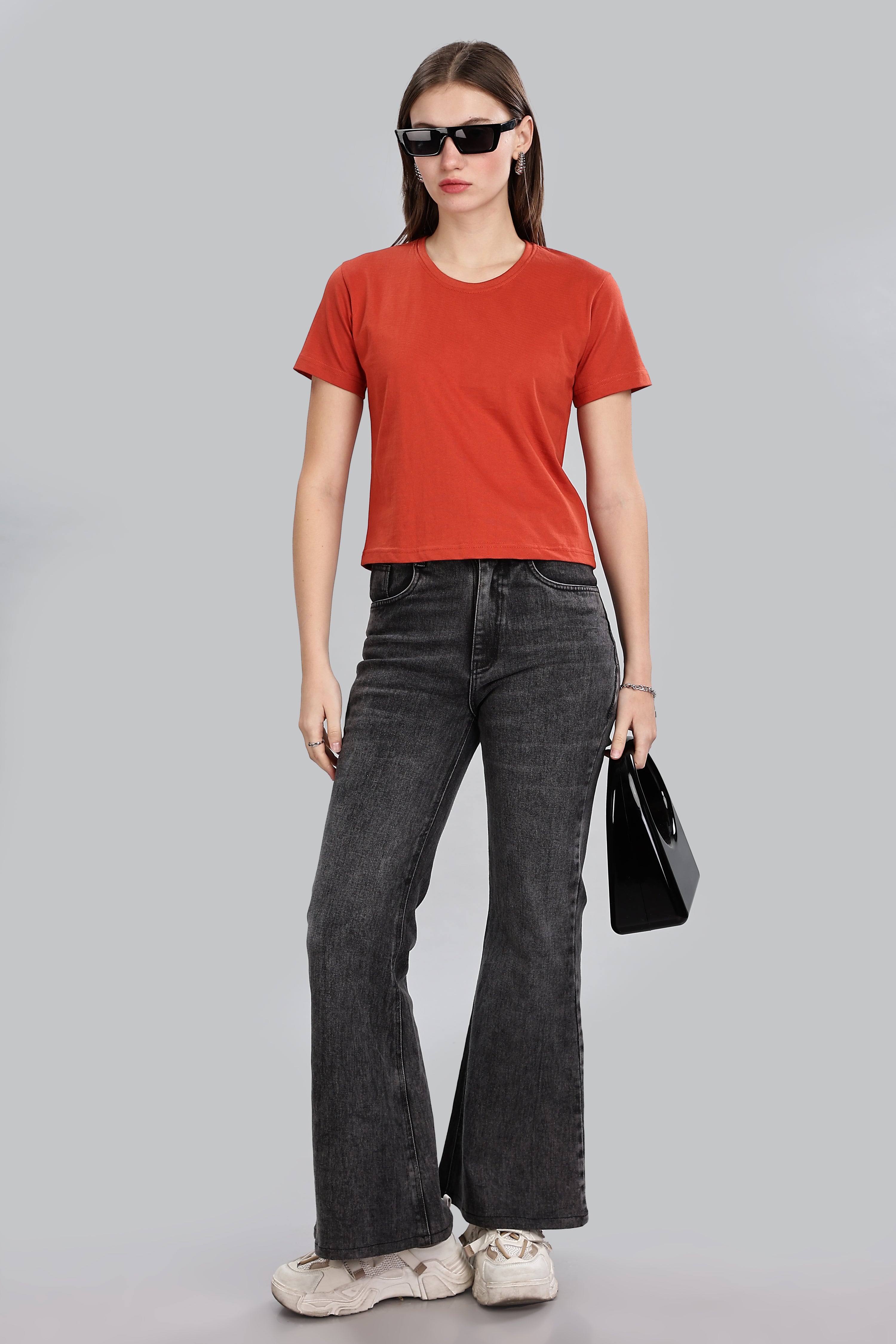 Rust Orange Crop Top