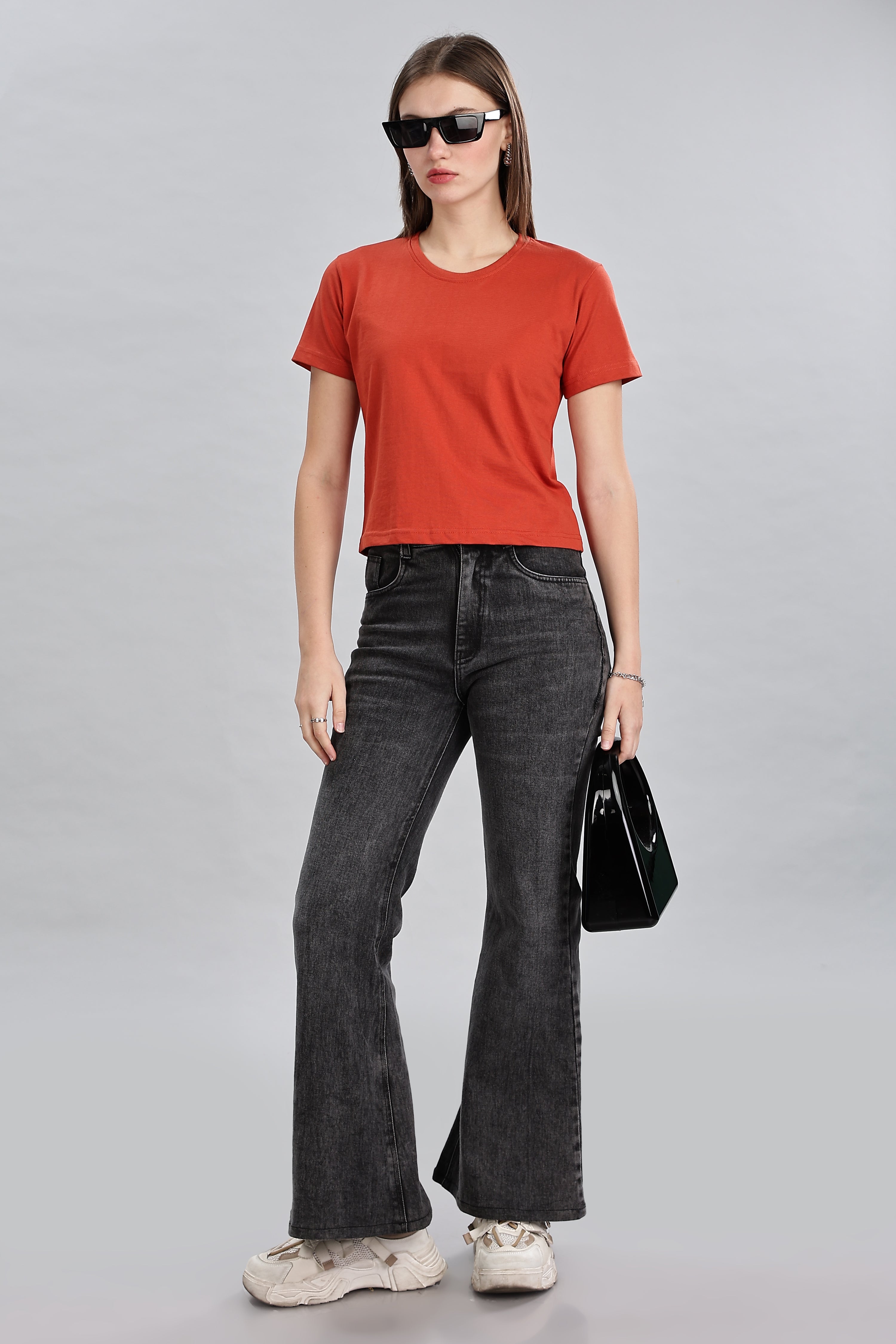 Rust Orange Crop Top