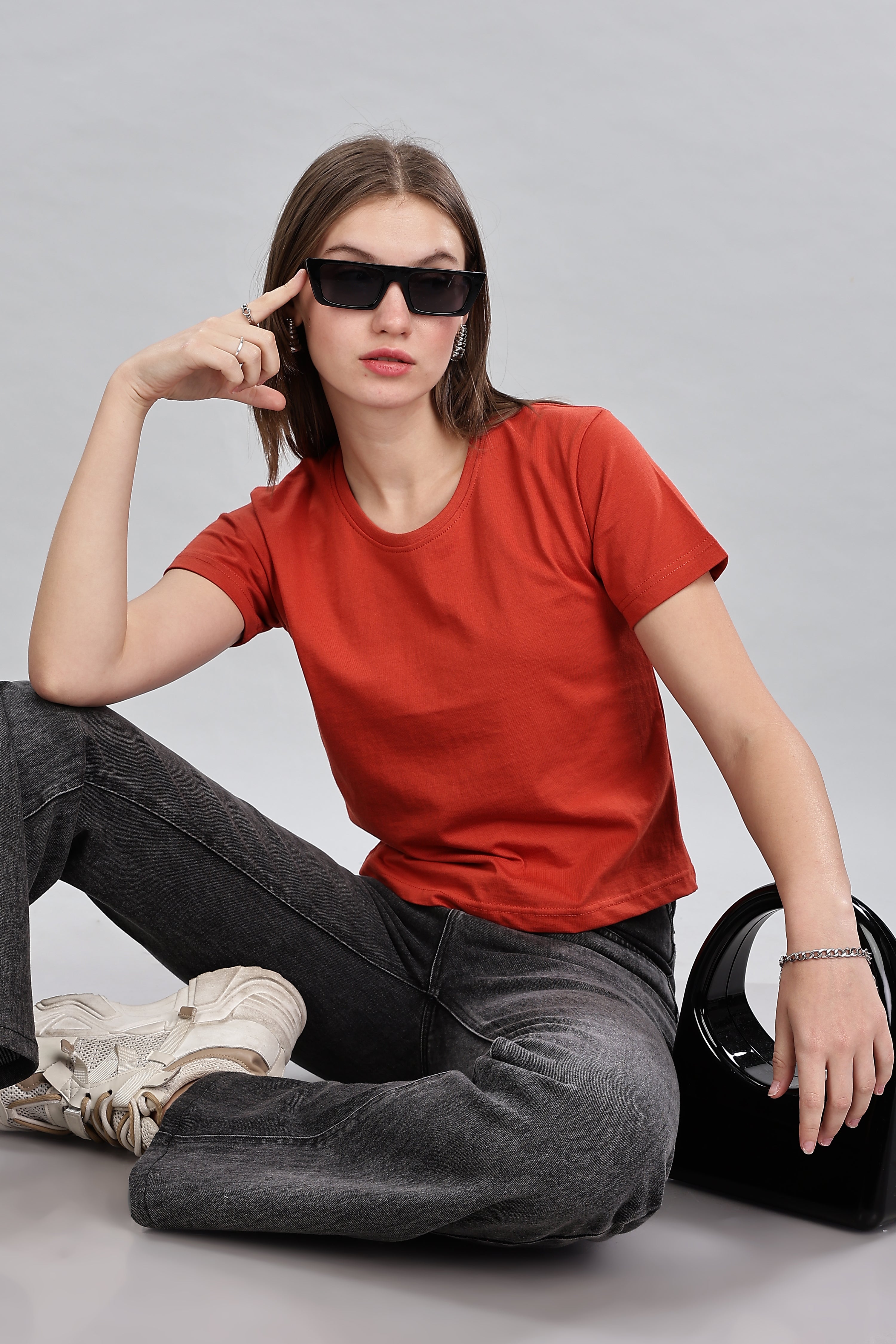 Rust Orange Crop Top