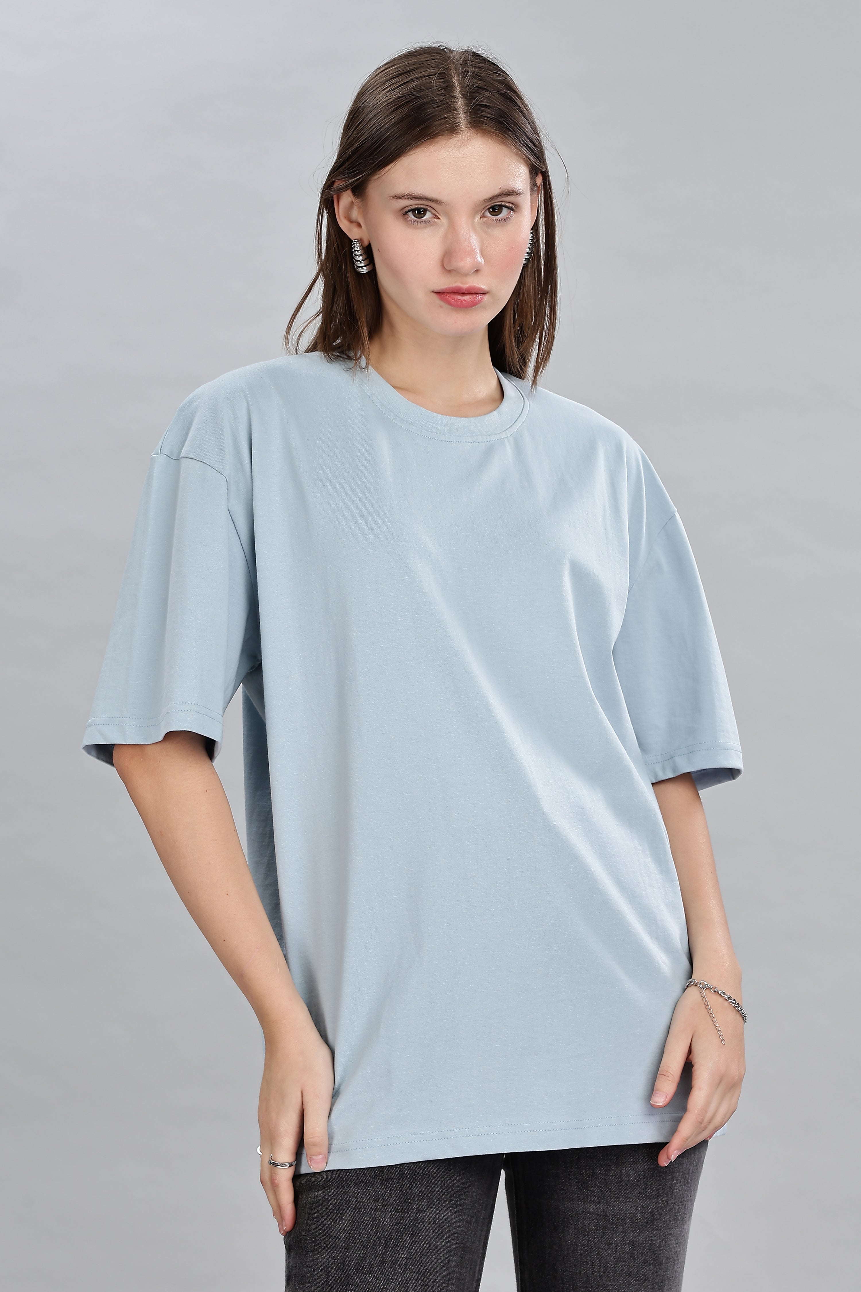 Pigeon Blue Oversized T-Shirt