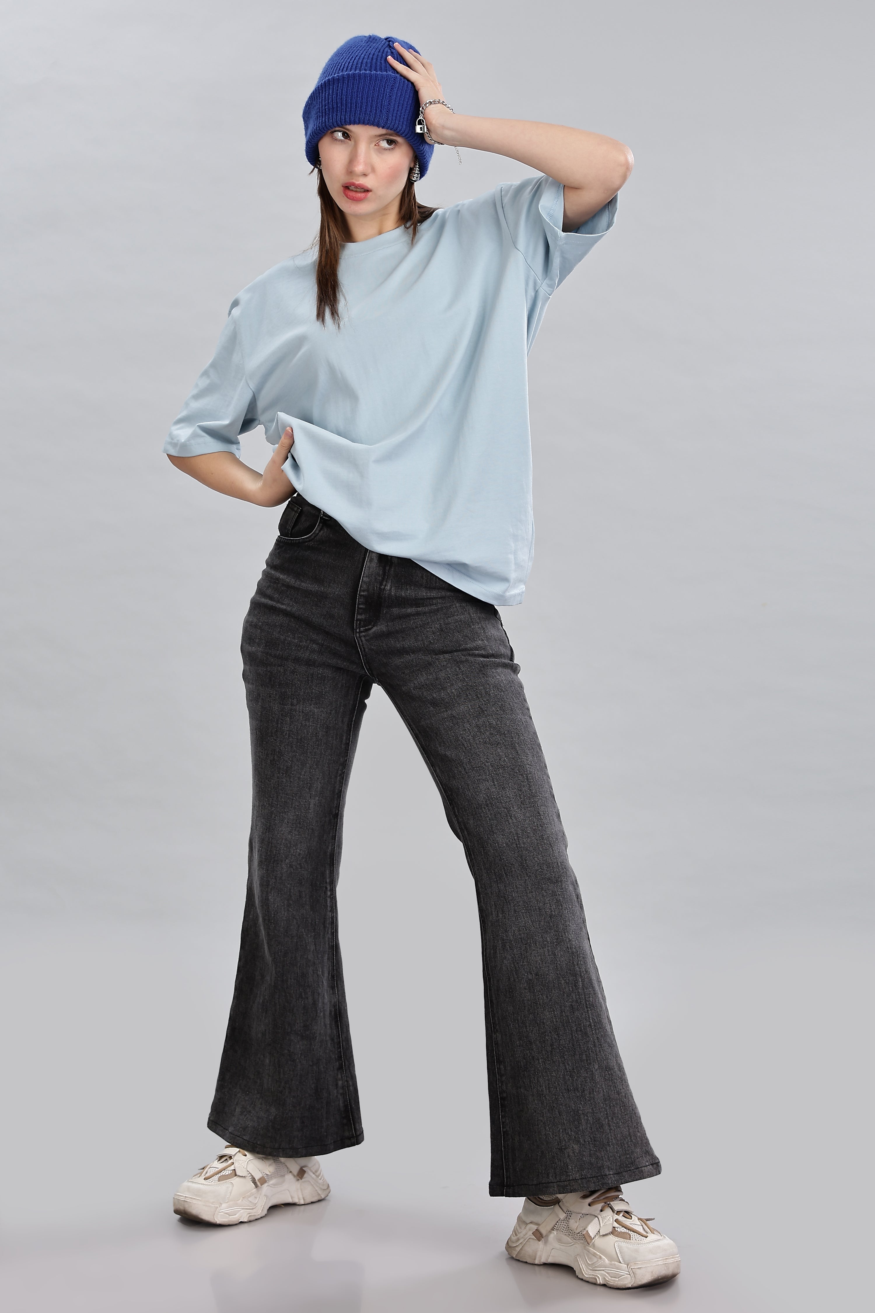 Pigeon Blue Oversized T-Shirt