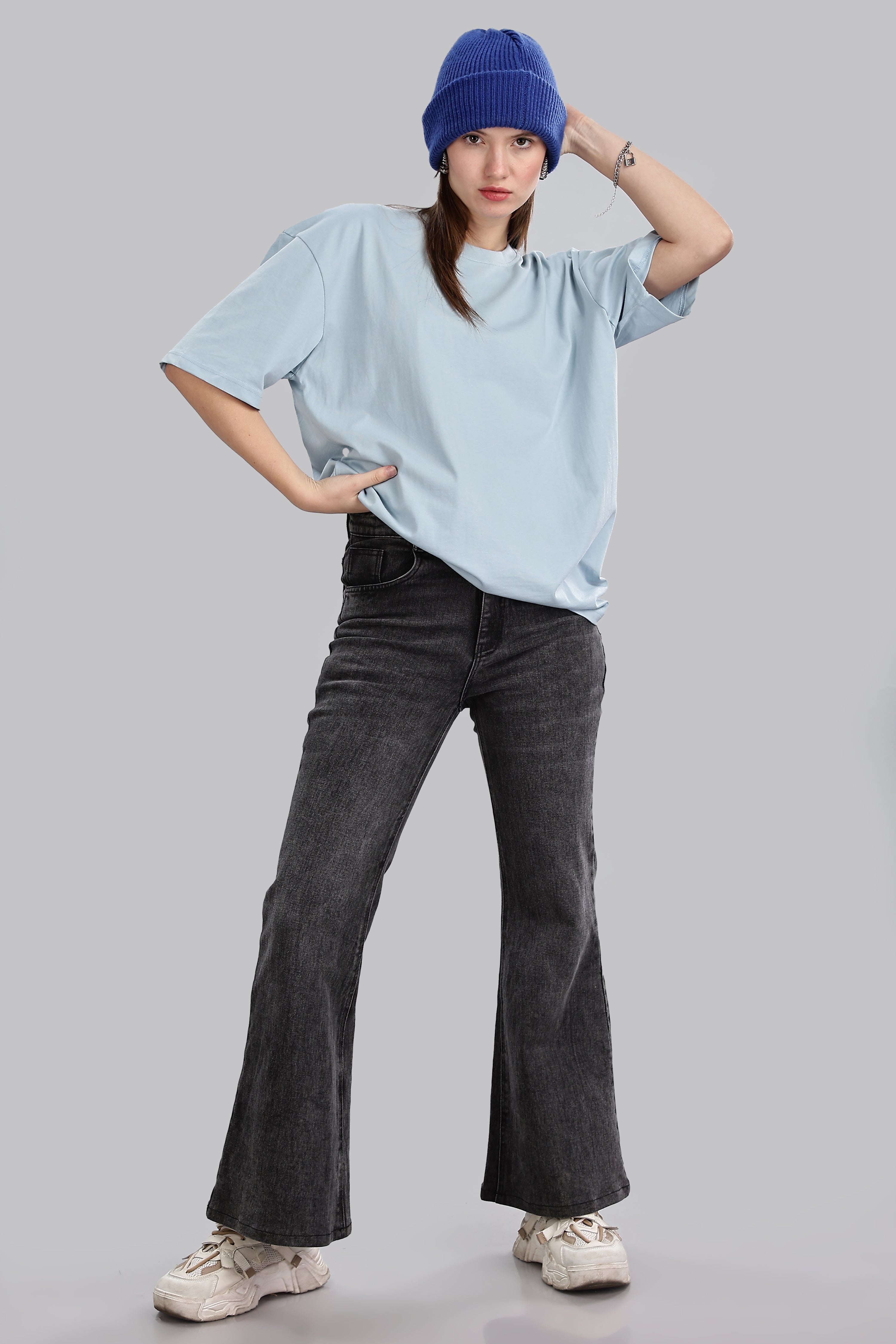 Pigeon Blue Oversized T-Shirt