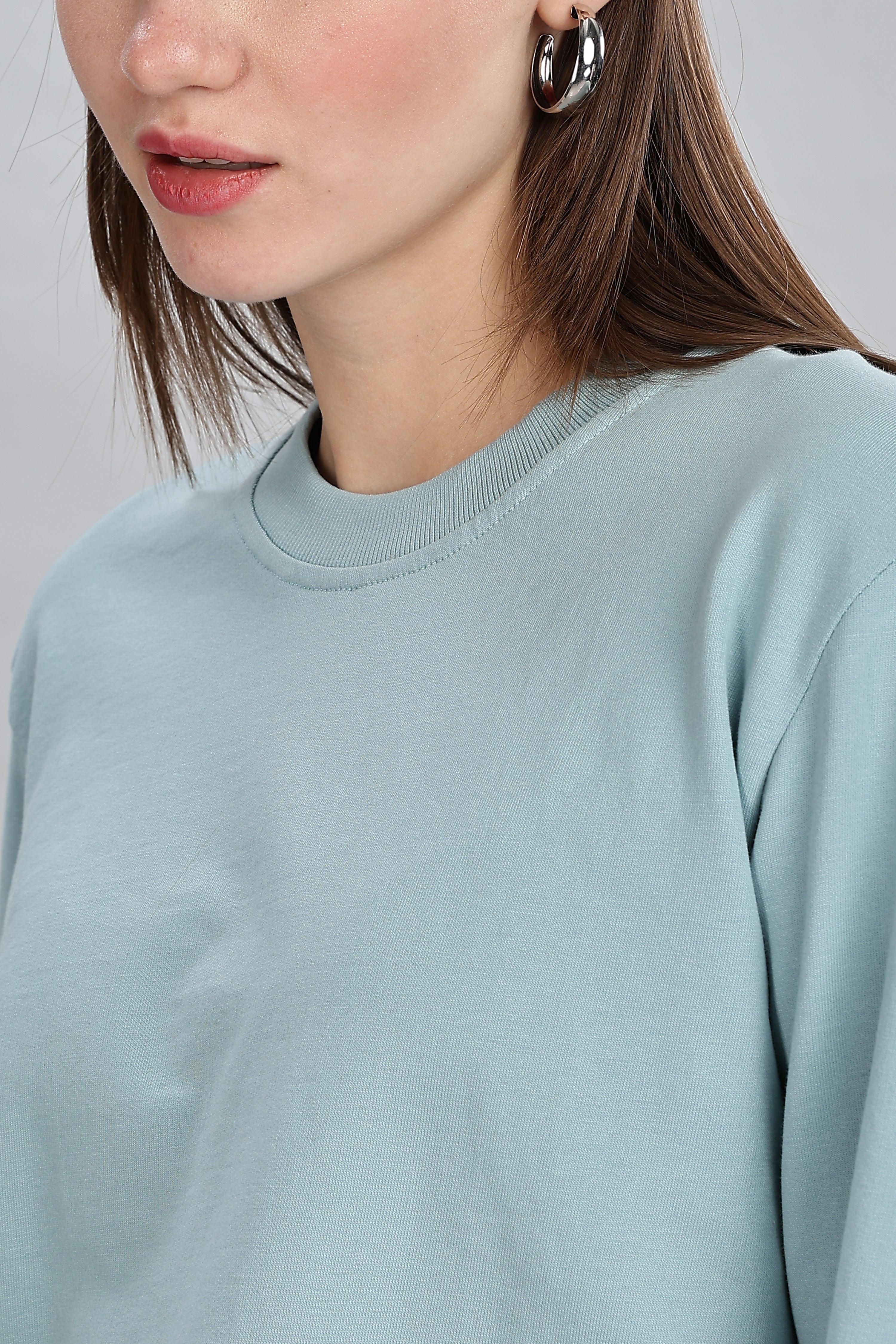 Pigeon Blue Cotton Women’s Sweatshirt