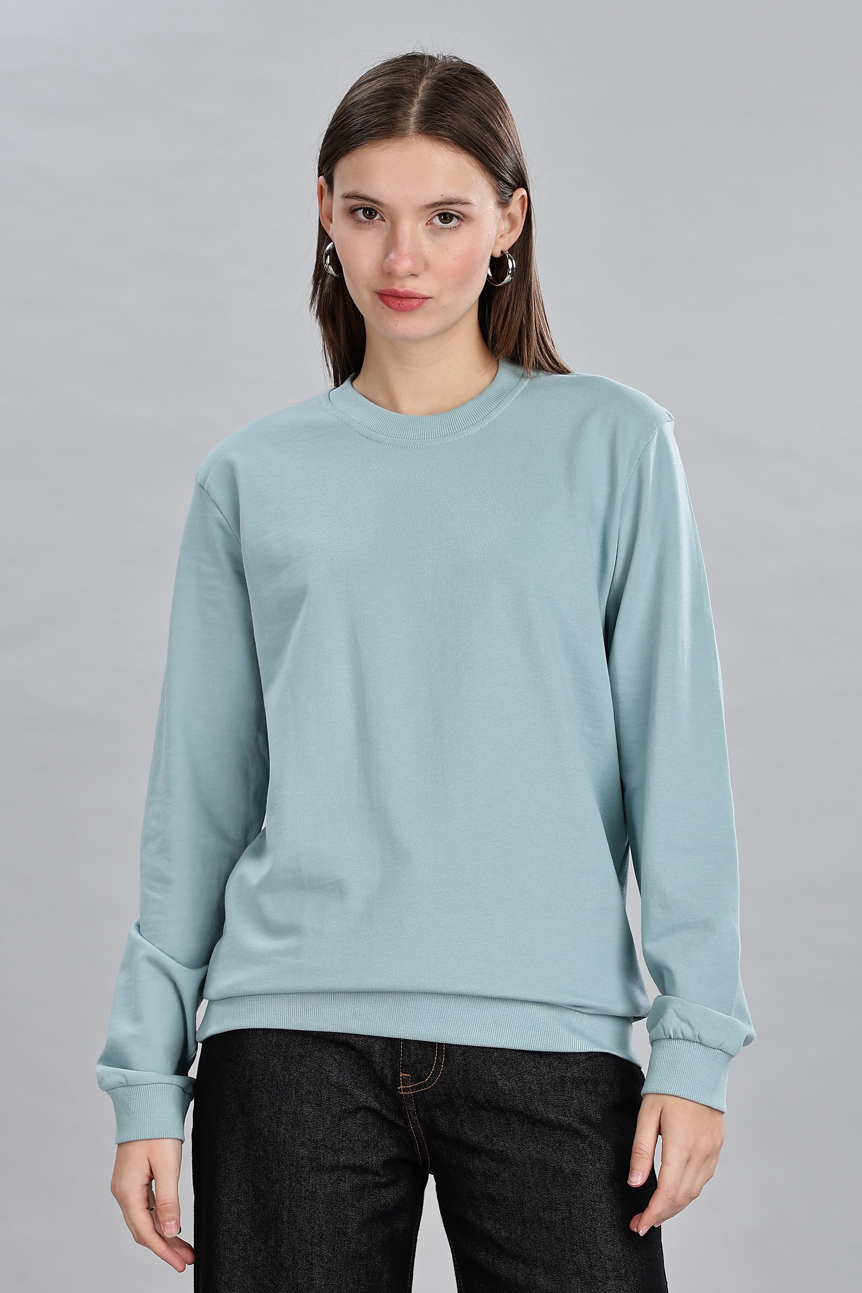 Pigeon Blue Cotton Women’s Sweatshirt
