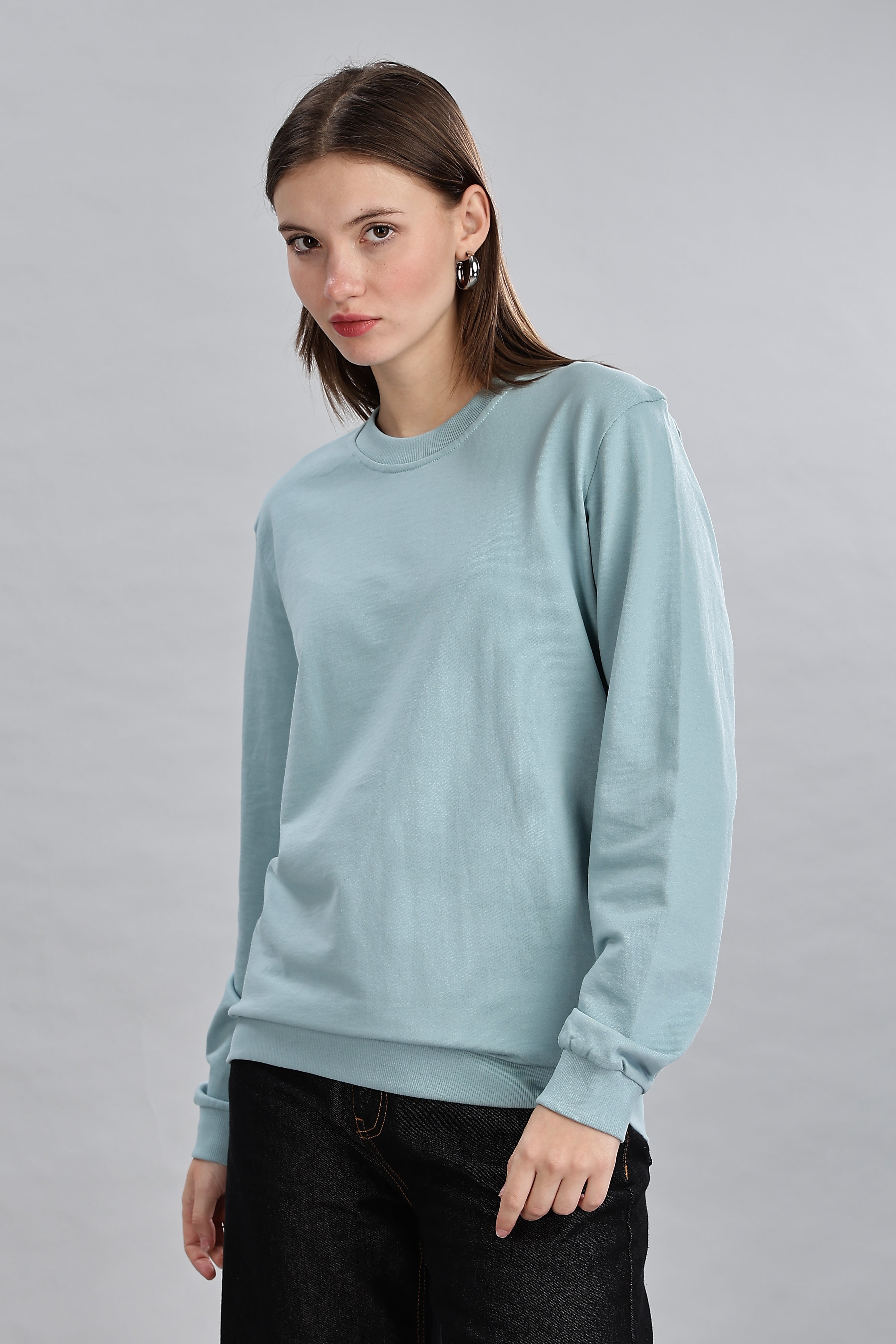 Pigeon Blue Cotton Women’s Sweatshirt