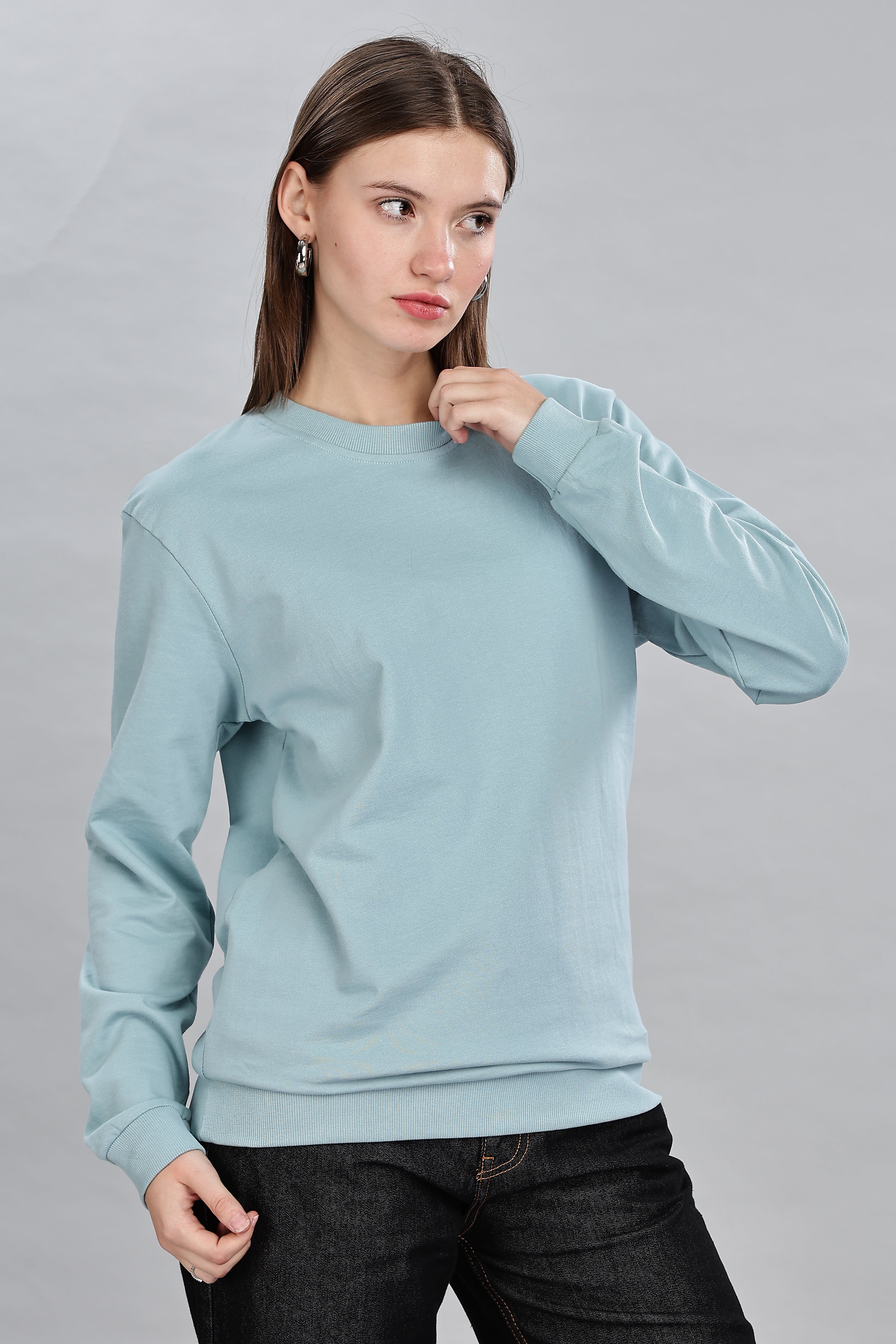 Pigeon Blue Cotton Women’s Sweatshirt