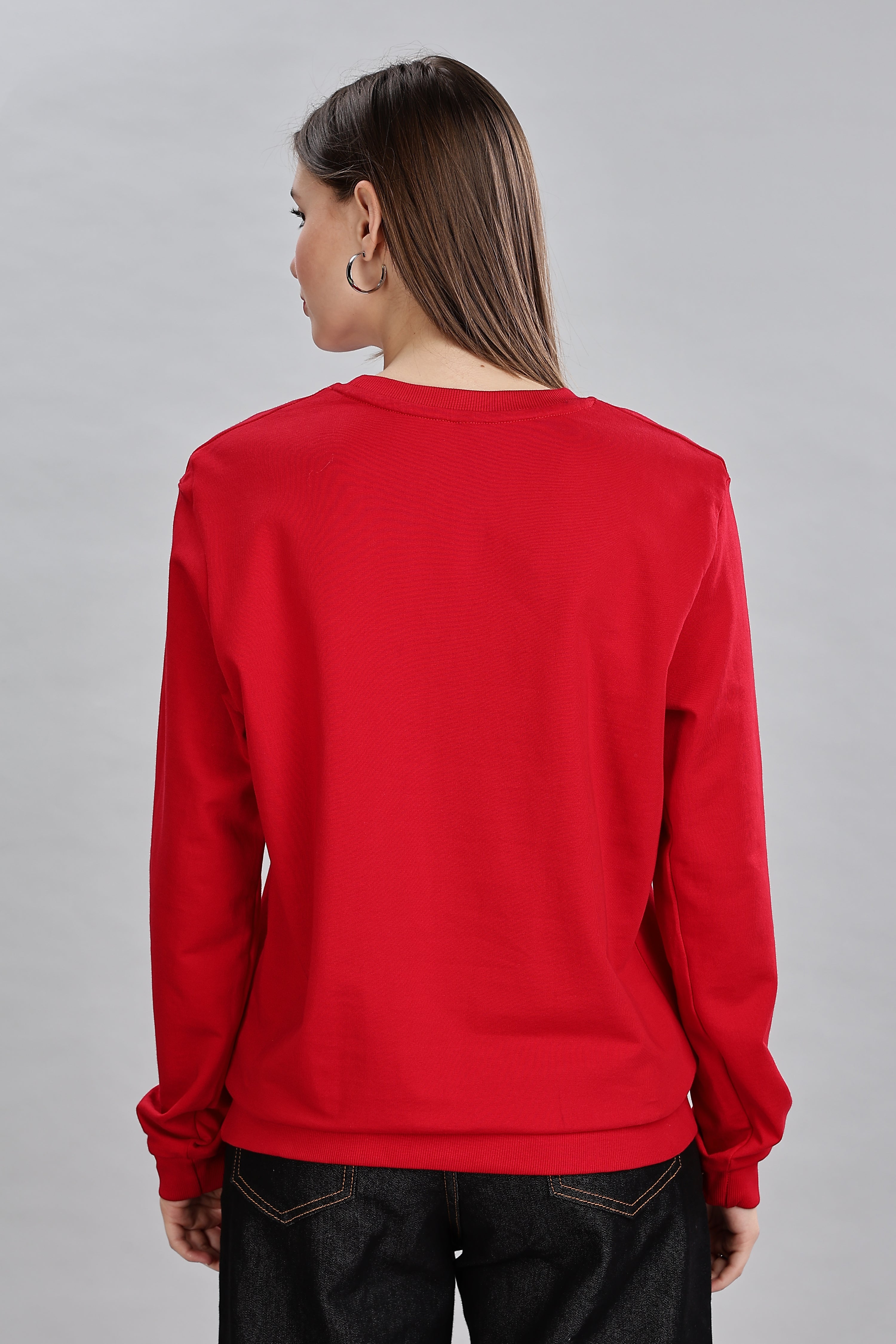 Classic Red Pure Cotton Women’s Sweatshirt