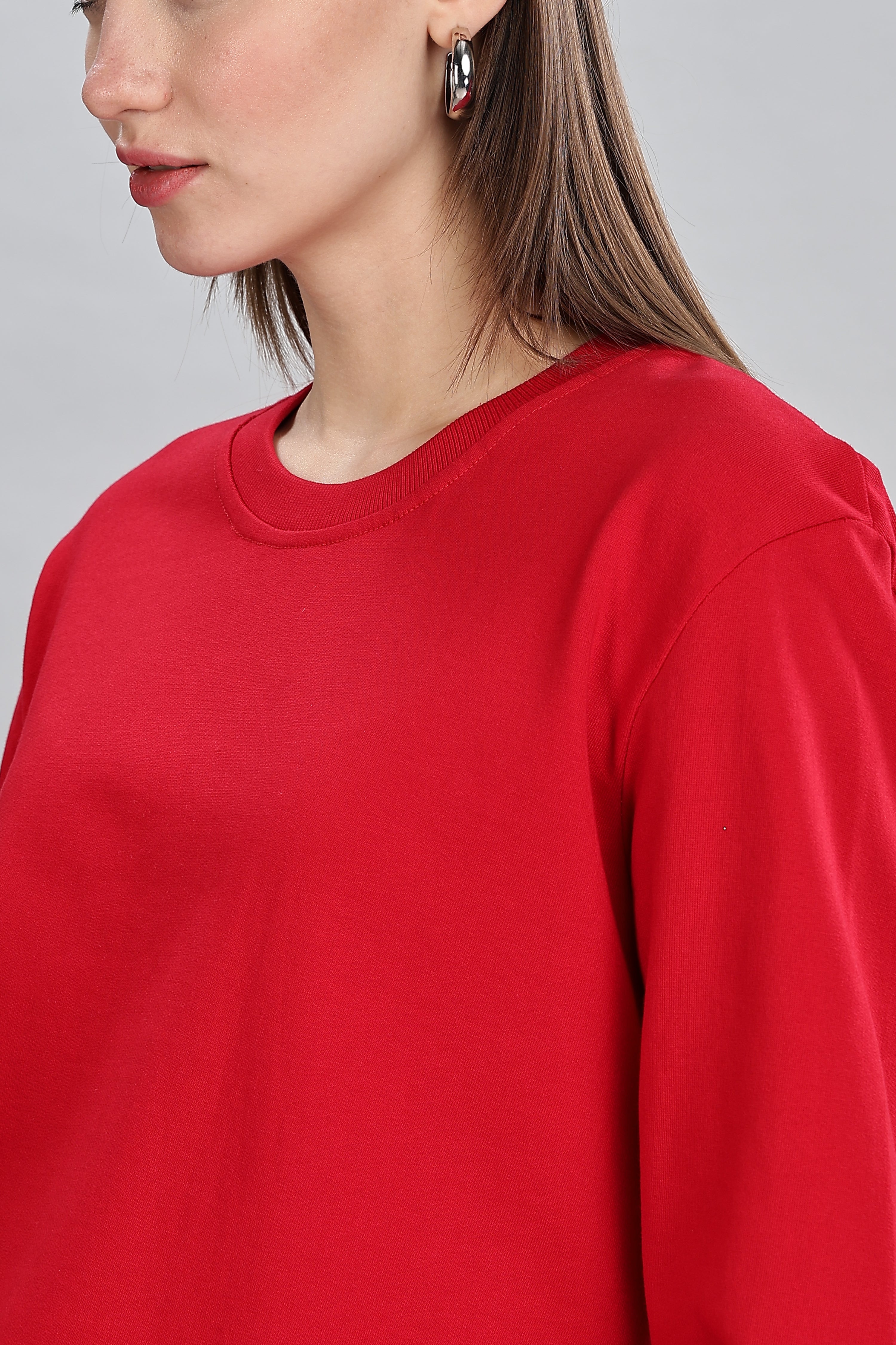 Classic Red Pure Cotton Women’s Sweatshirt