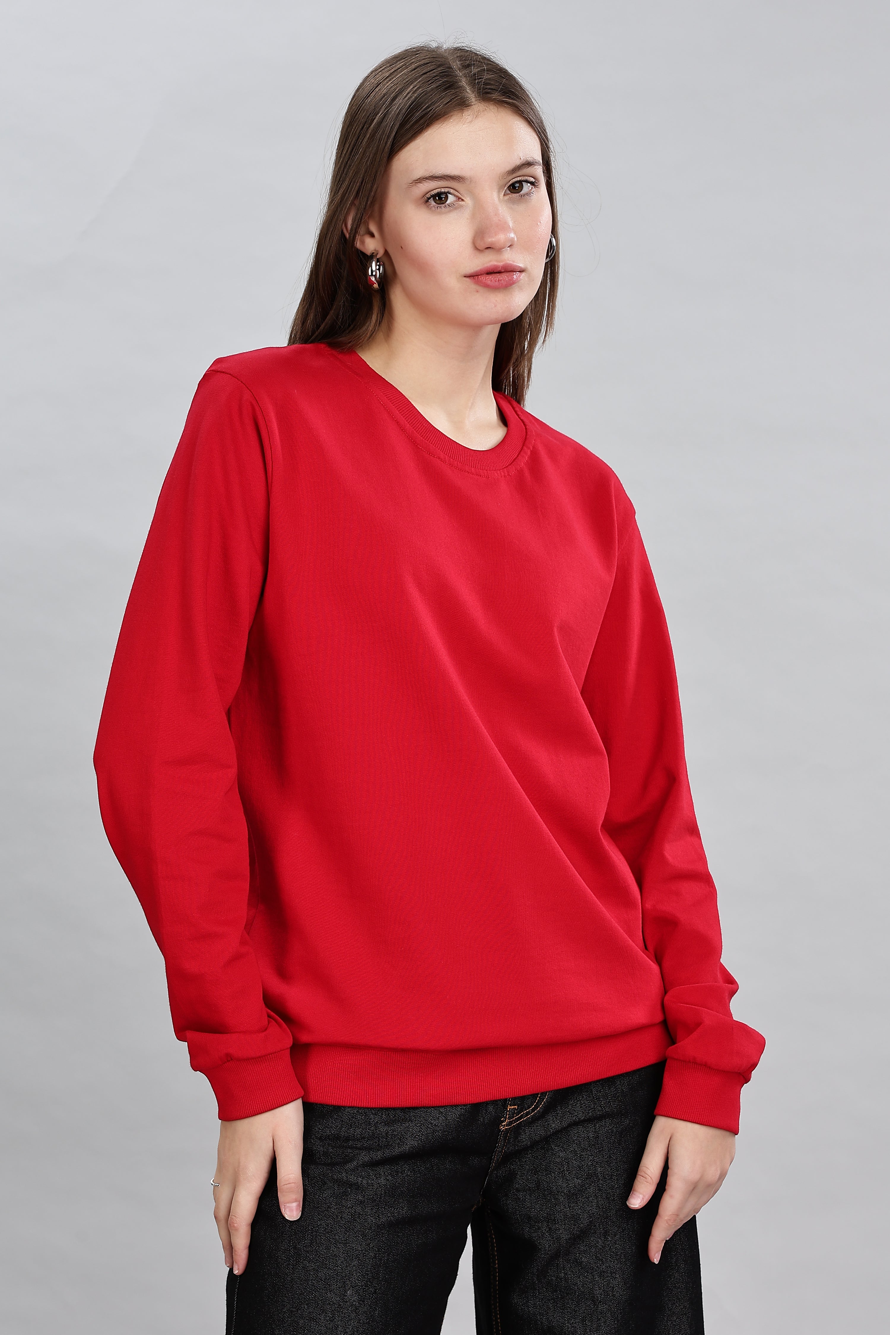 Classic Red Pure Cotton Women’s Sweatshirt