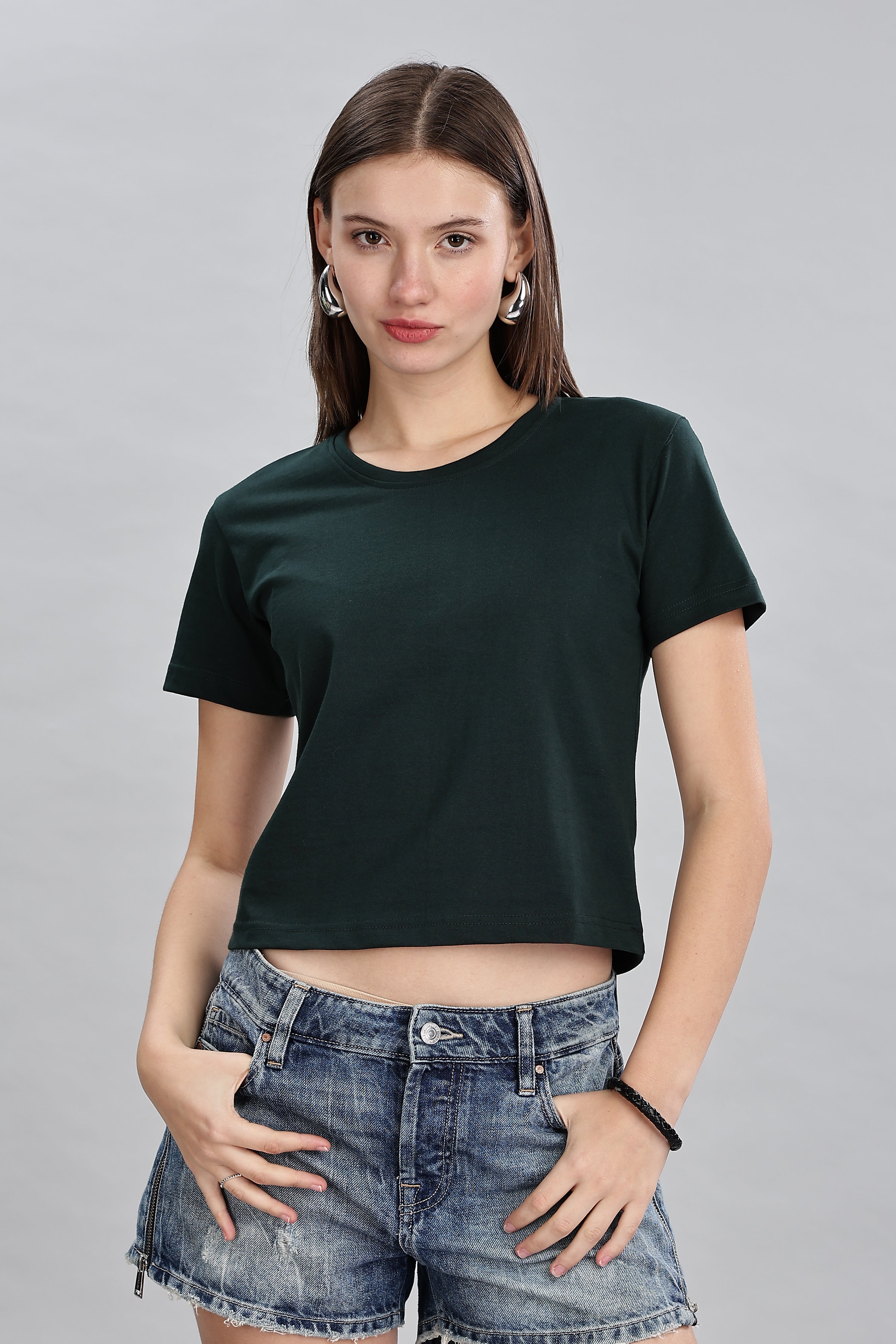Black Pure Cotton Crop Top