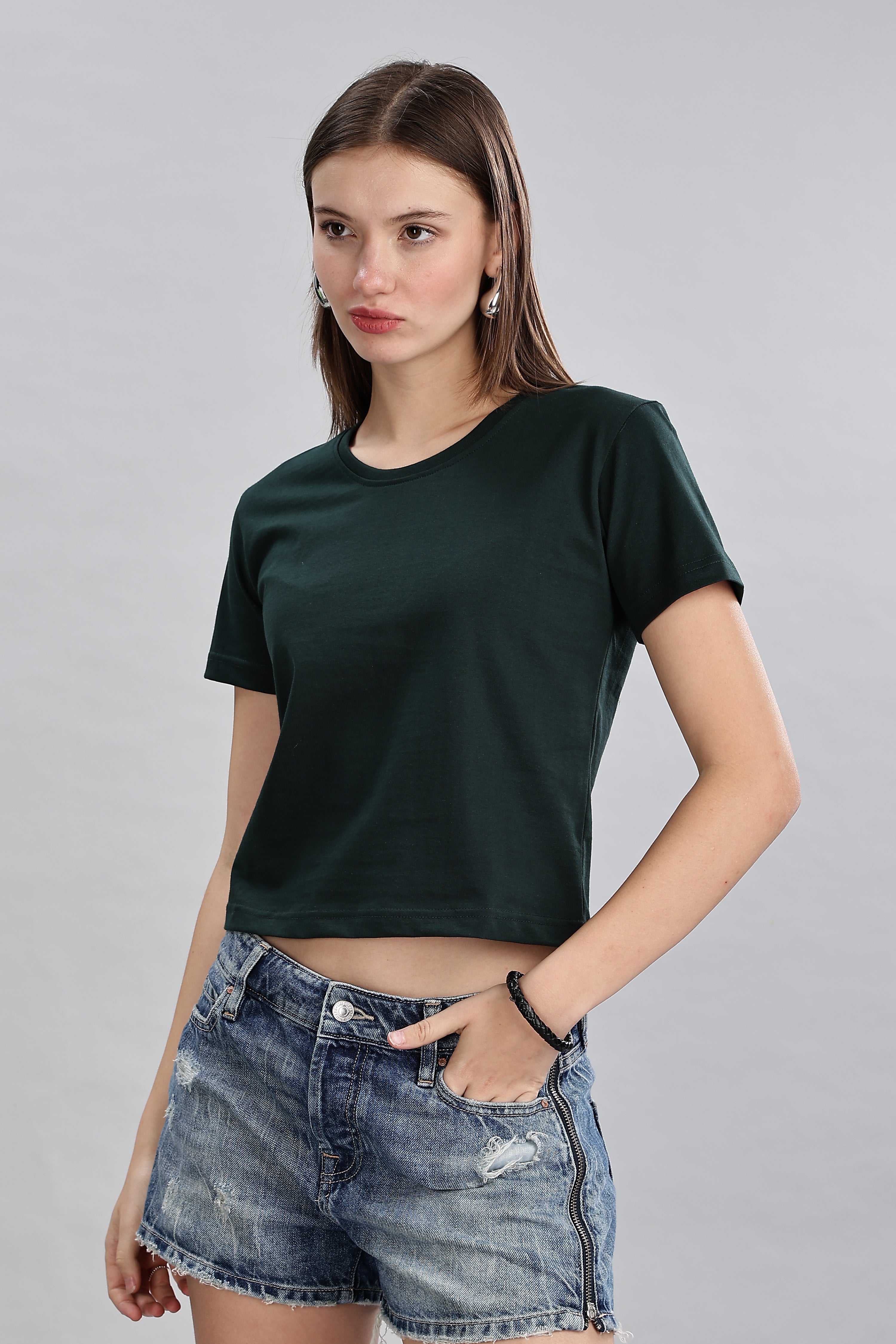 Black Pure Cotton Crop Top