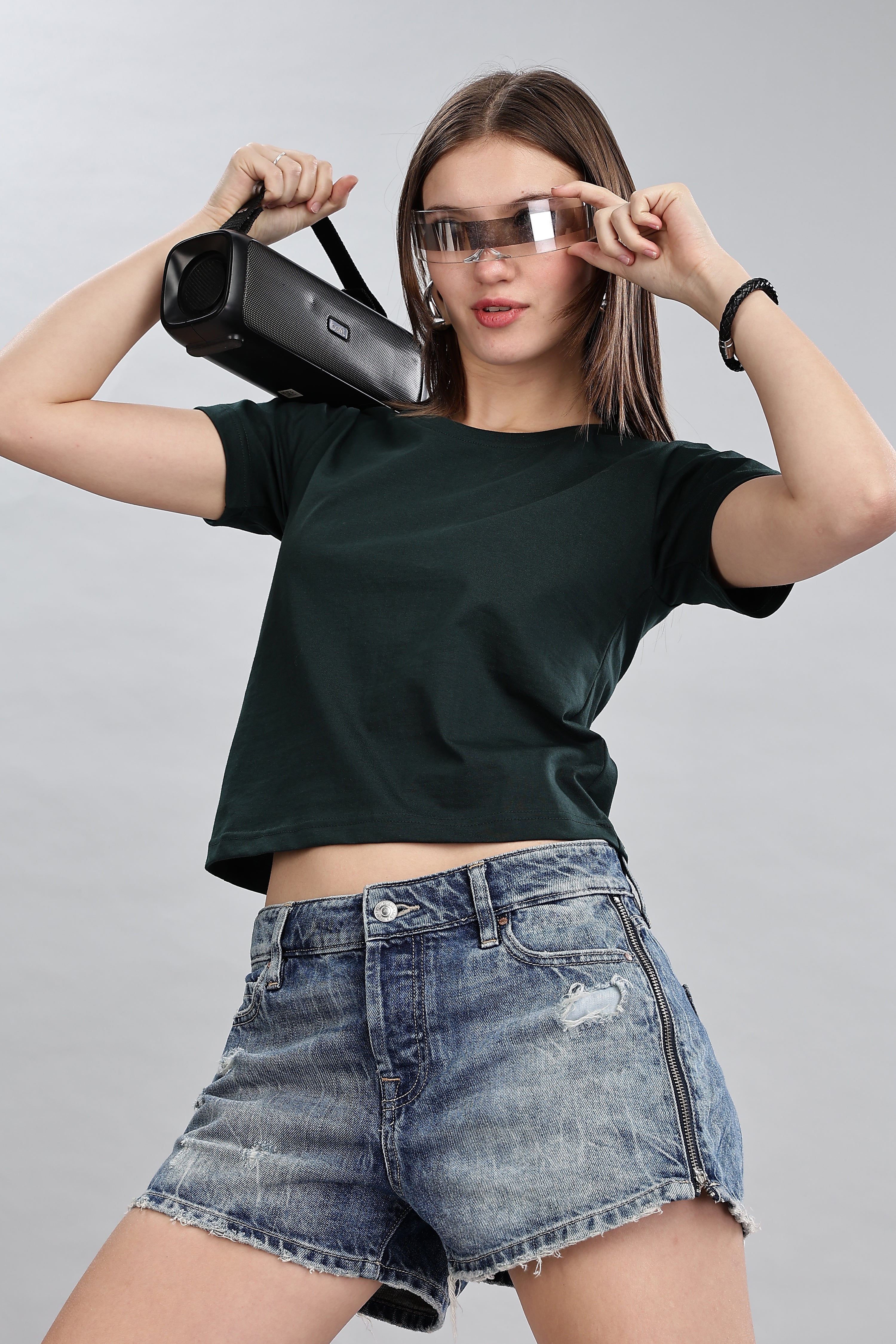 Black Pure Cotton Crop Top