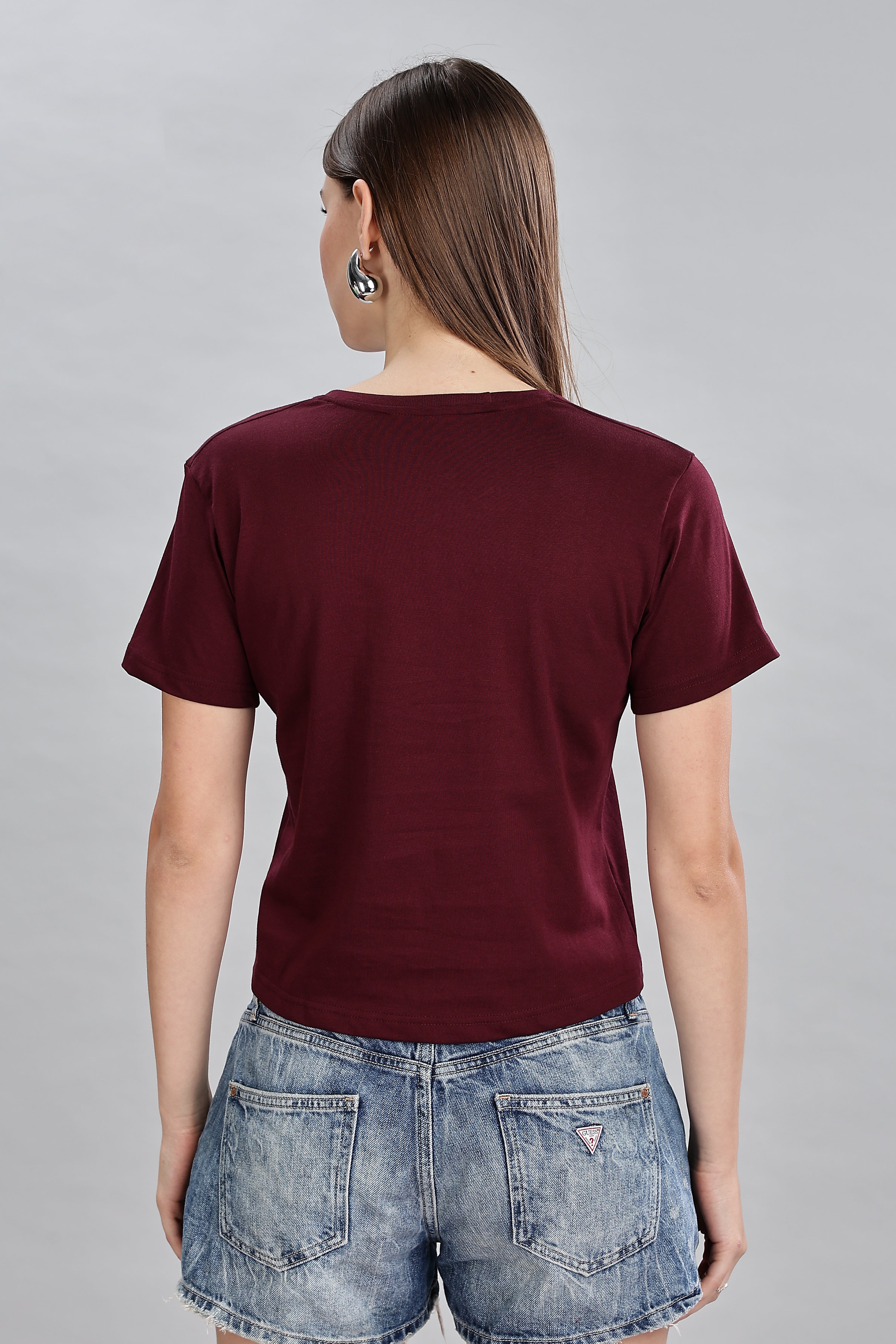 Burgundy Crop Top