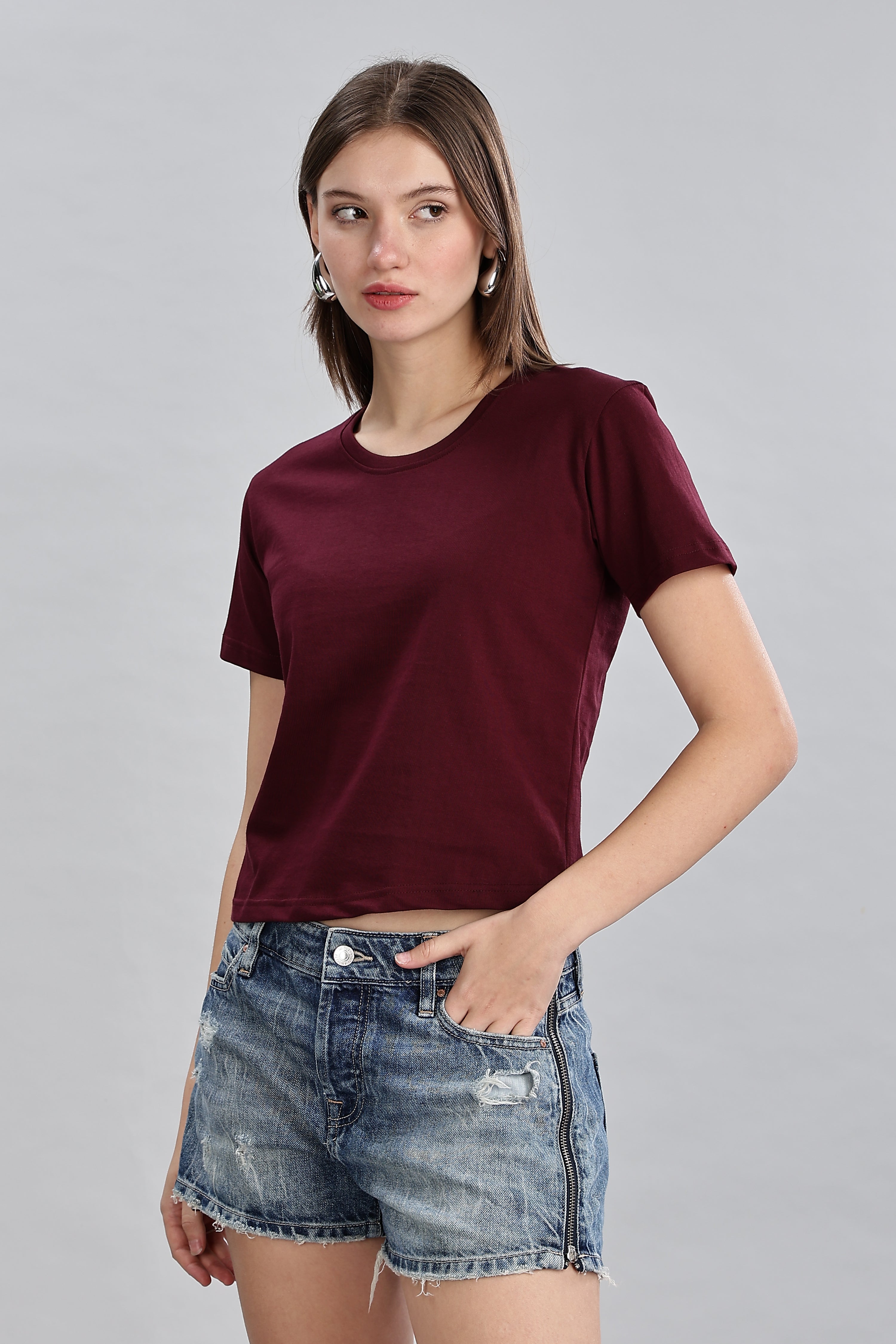 Burgundy Crop Top