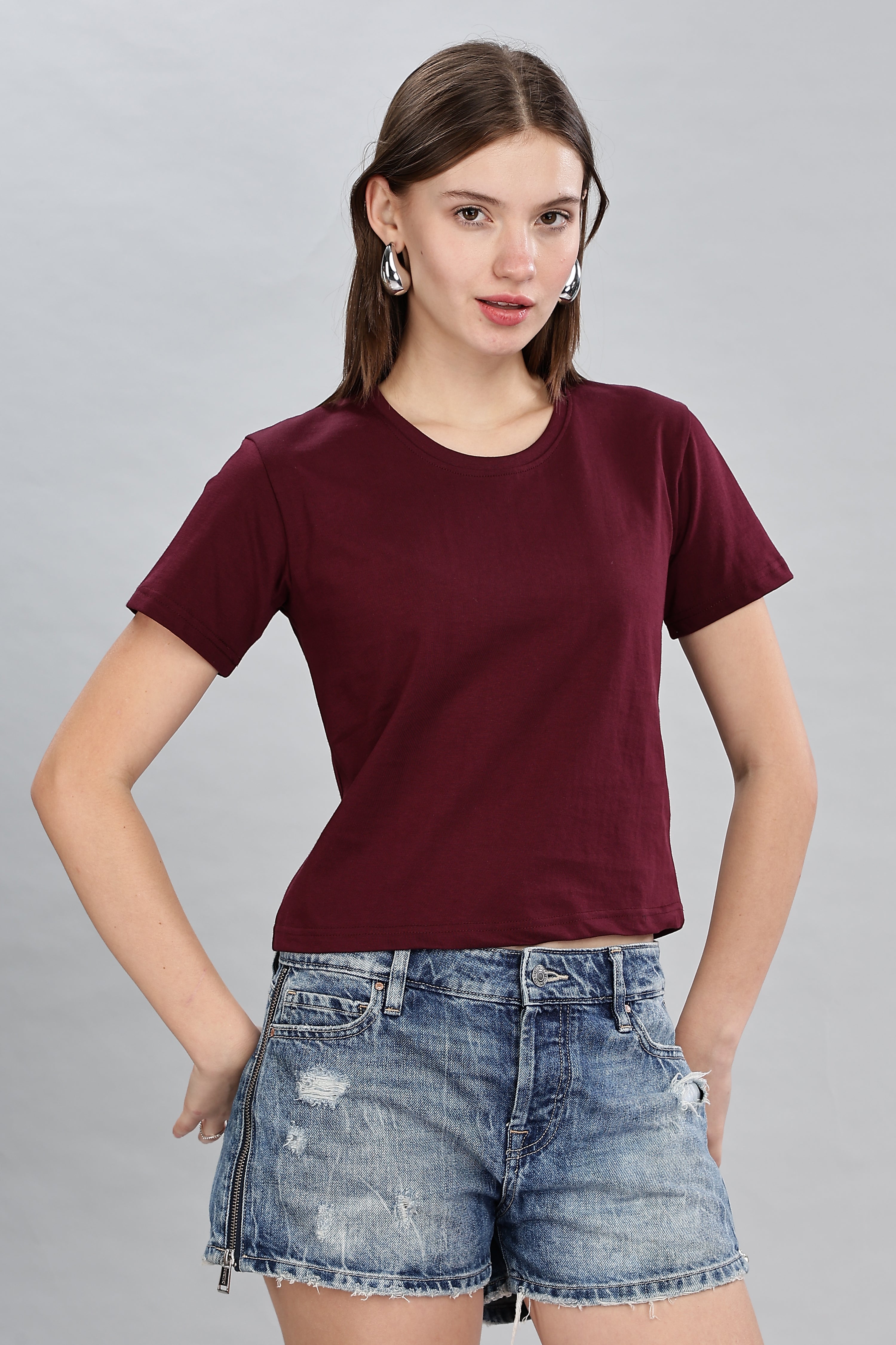 Burgundy Crop Top