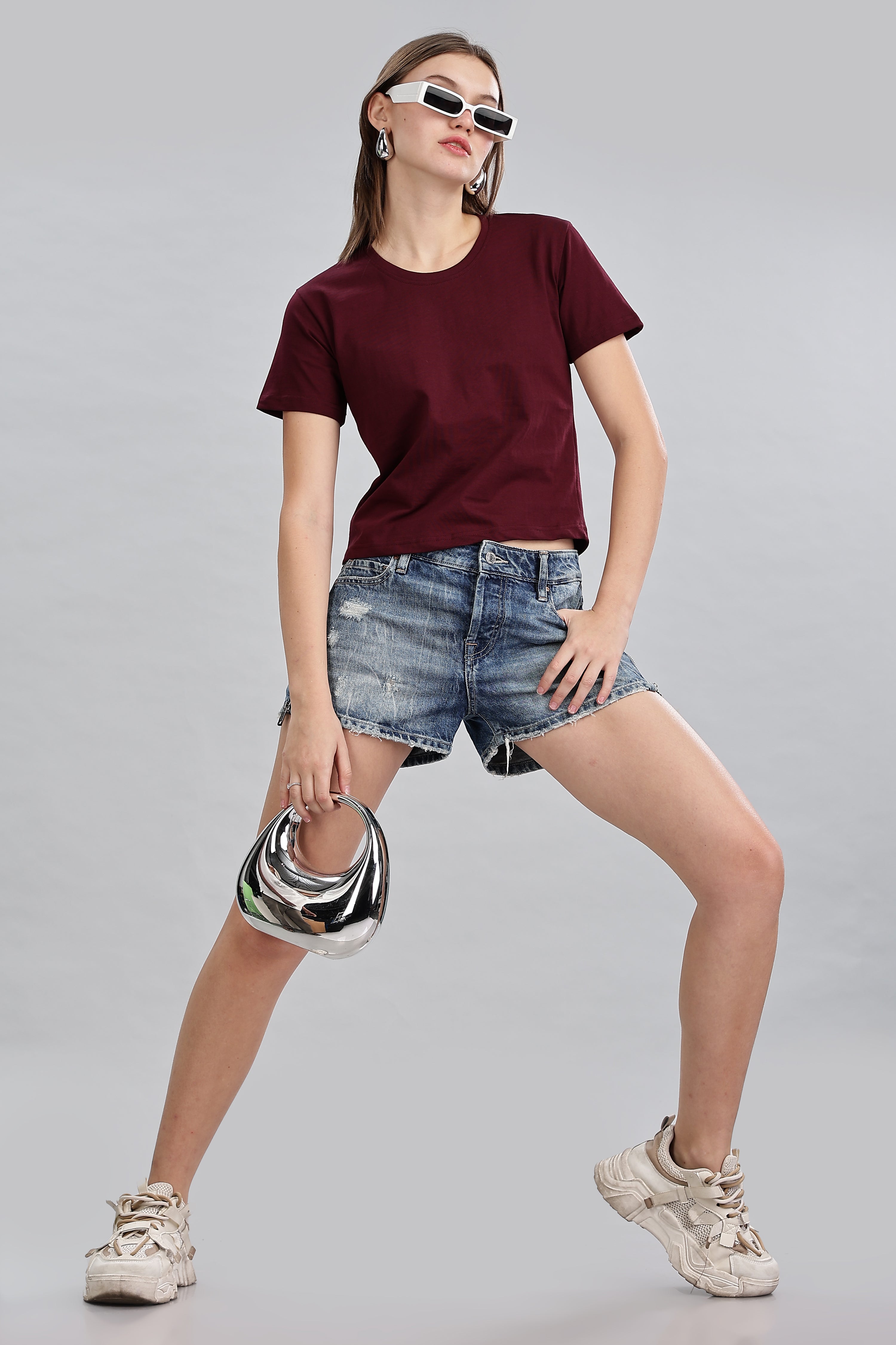 Burgundy Crop Top