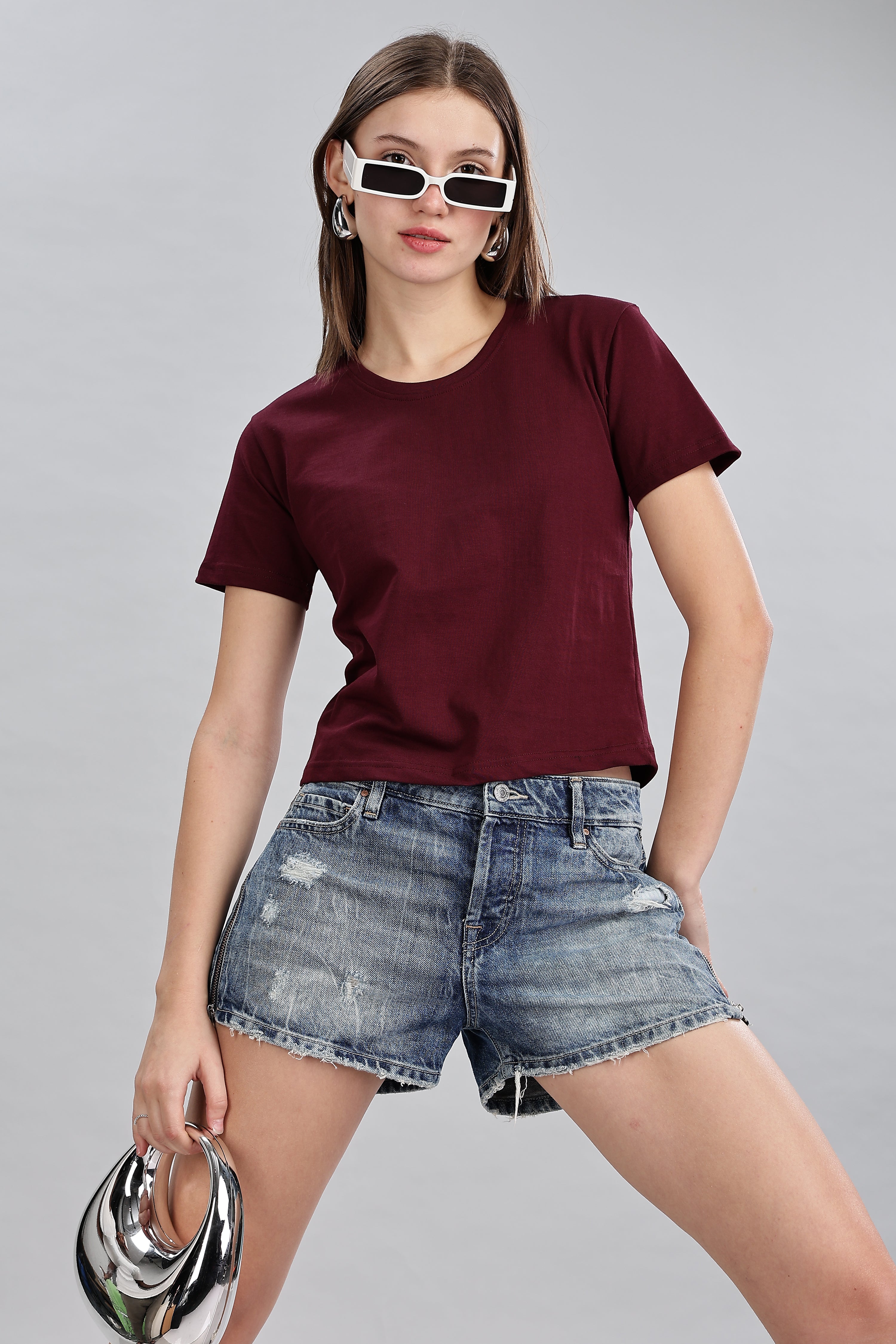Burgundy Crop Top