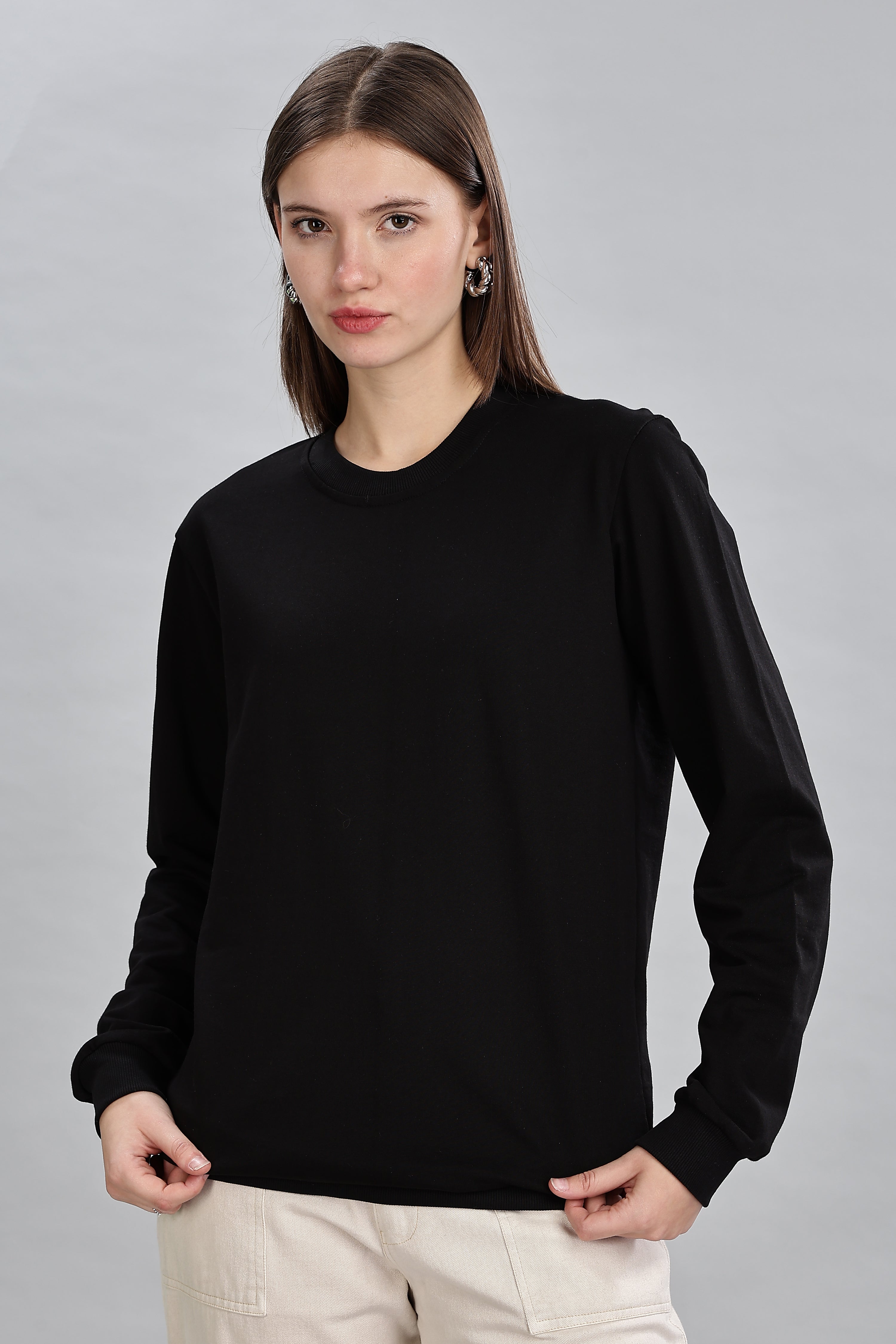 Black Cotton Women’s Sweatshirt