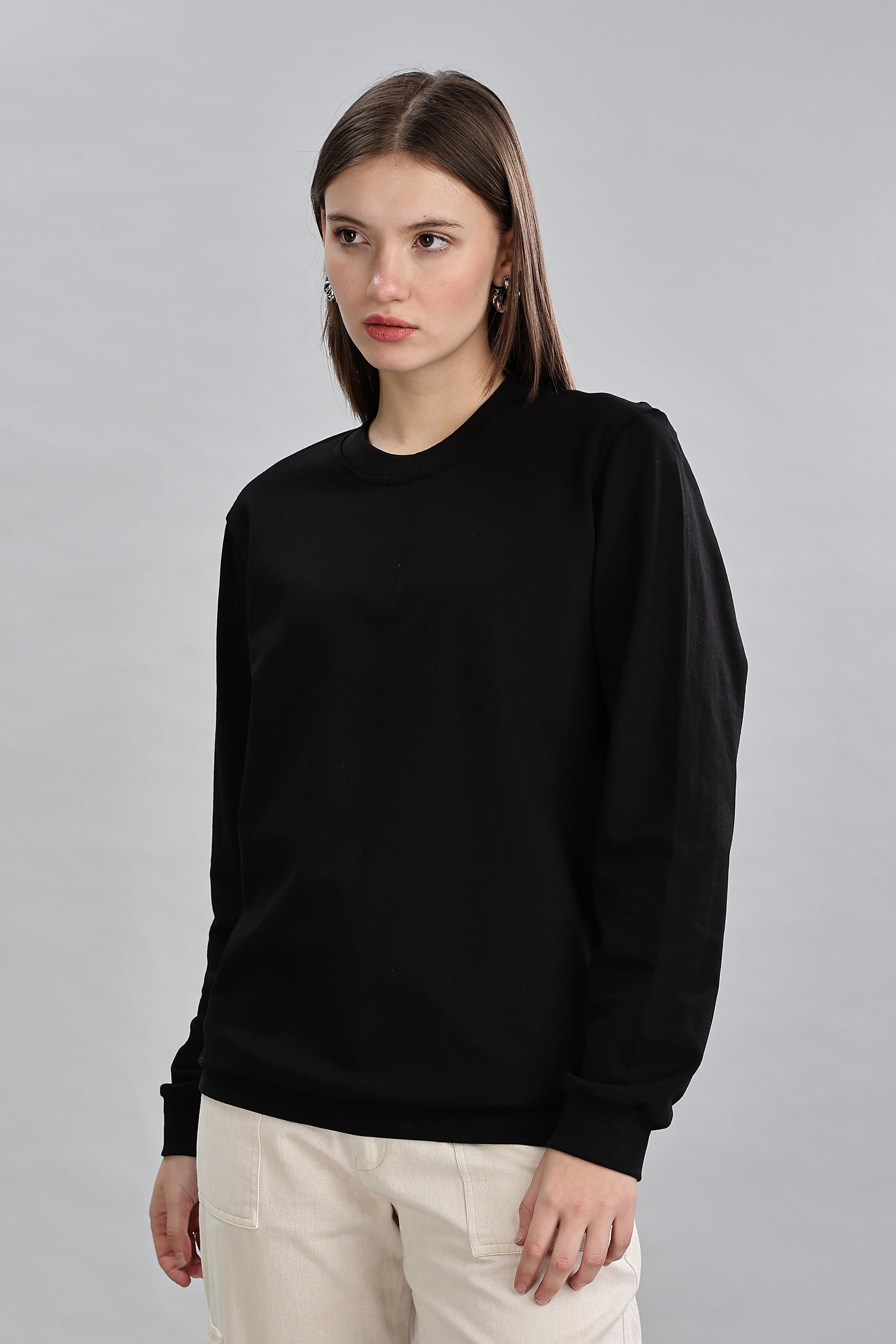 Black Cotton Women’s Sweatshirt