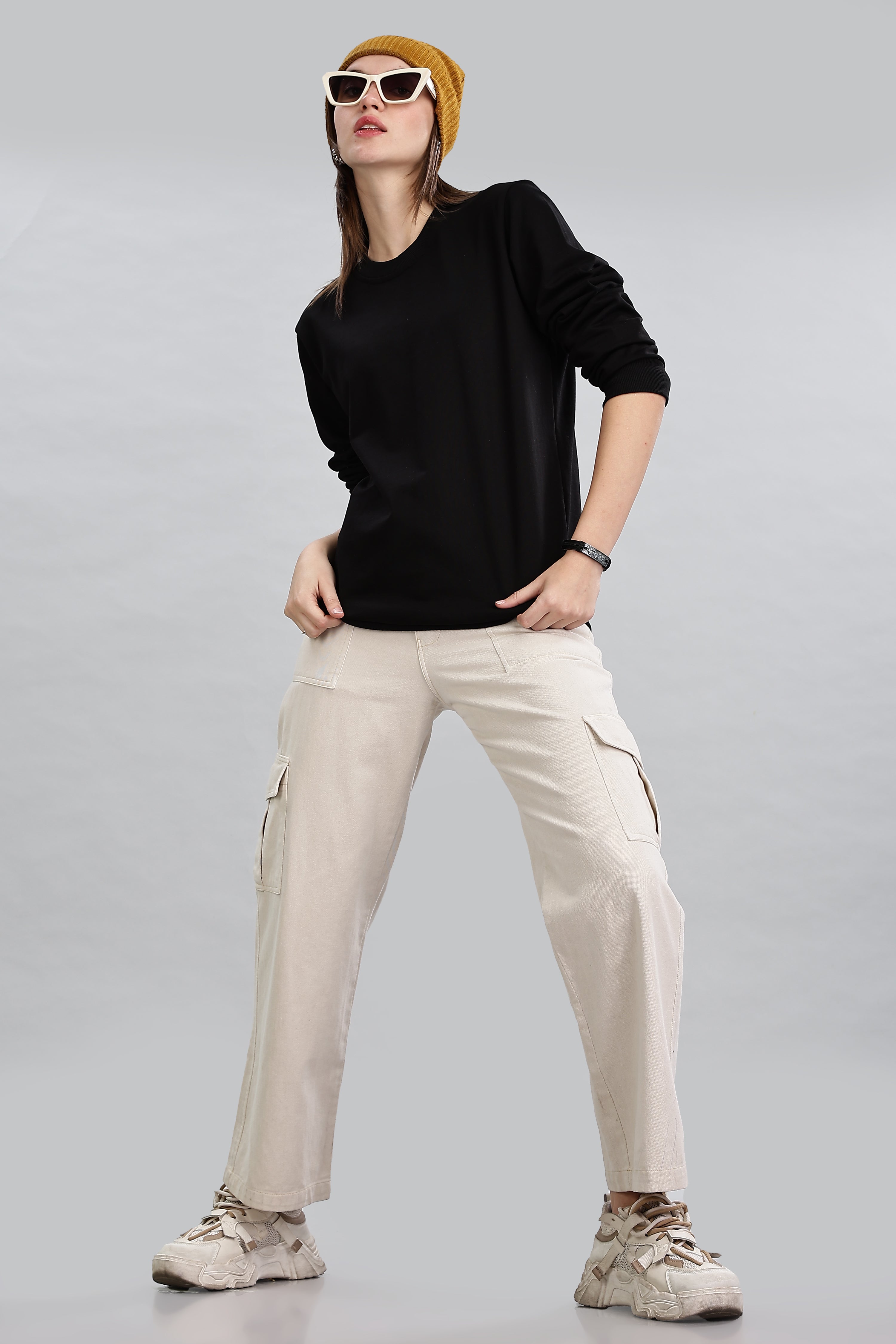 Black Cotton Women’s Sweatshirt