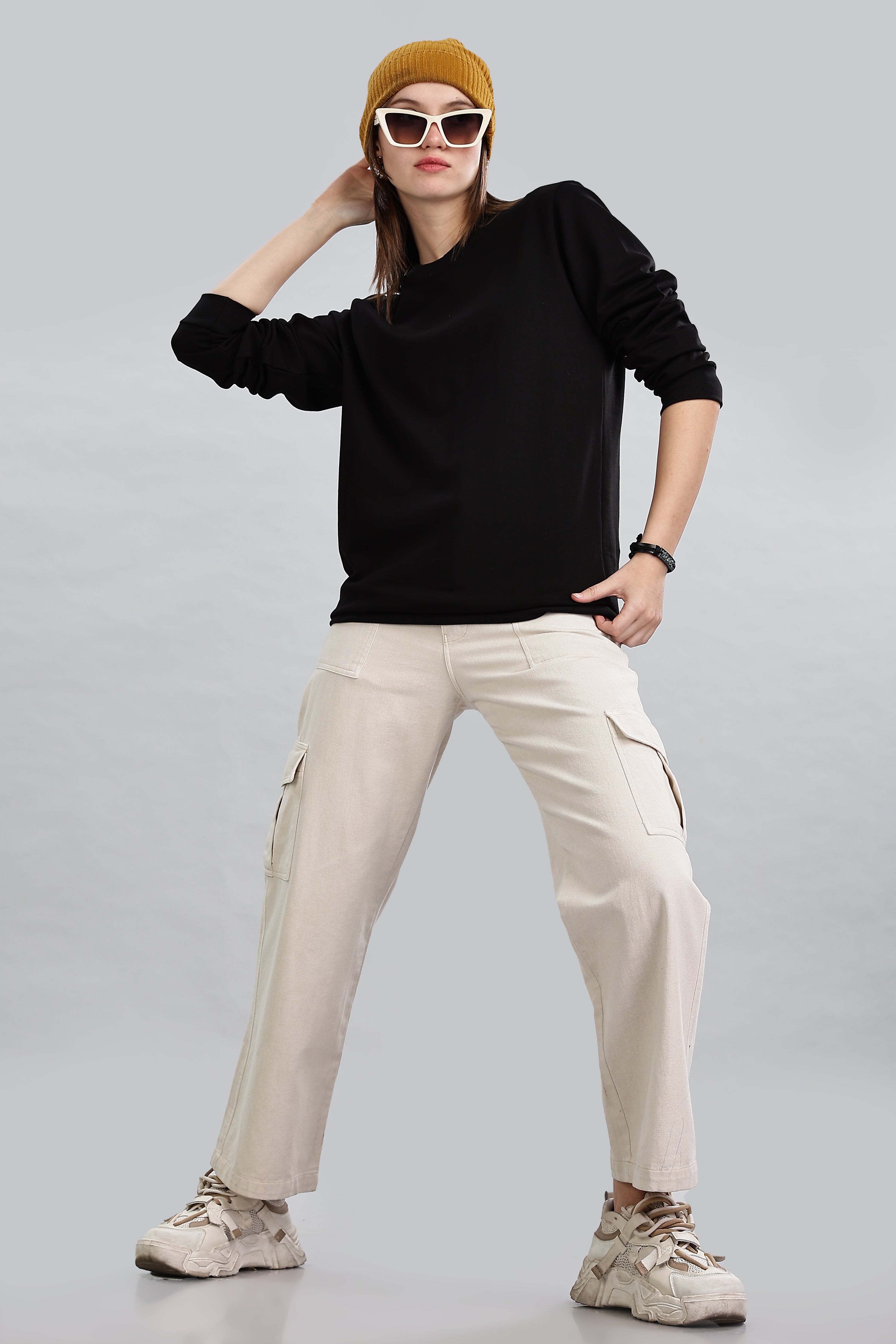 Black Cotton Women’s Sweatshirt