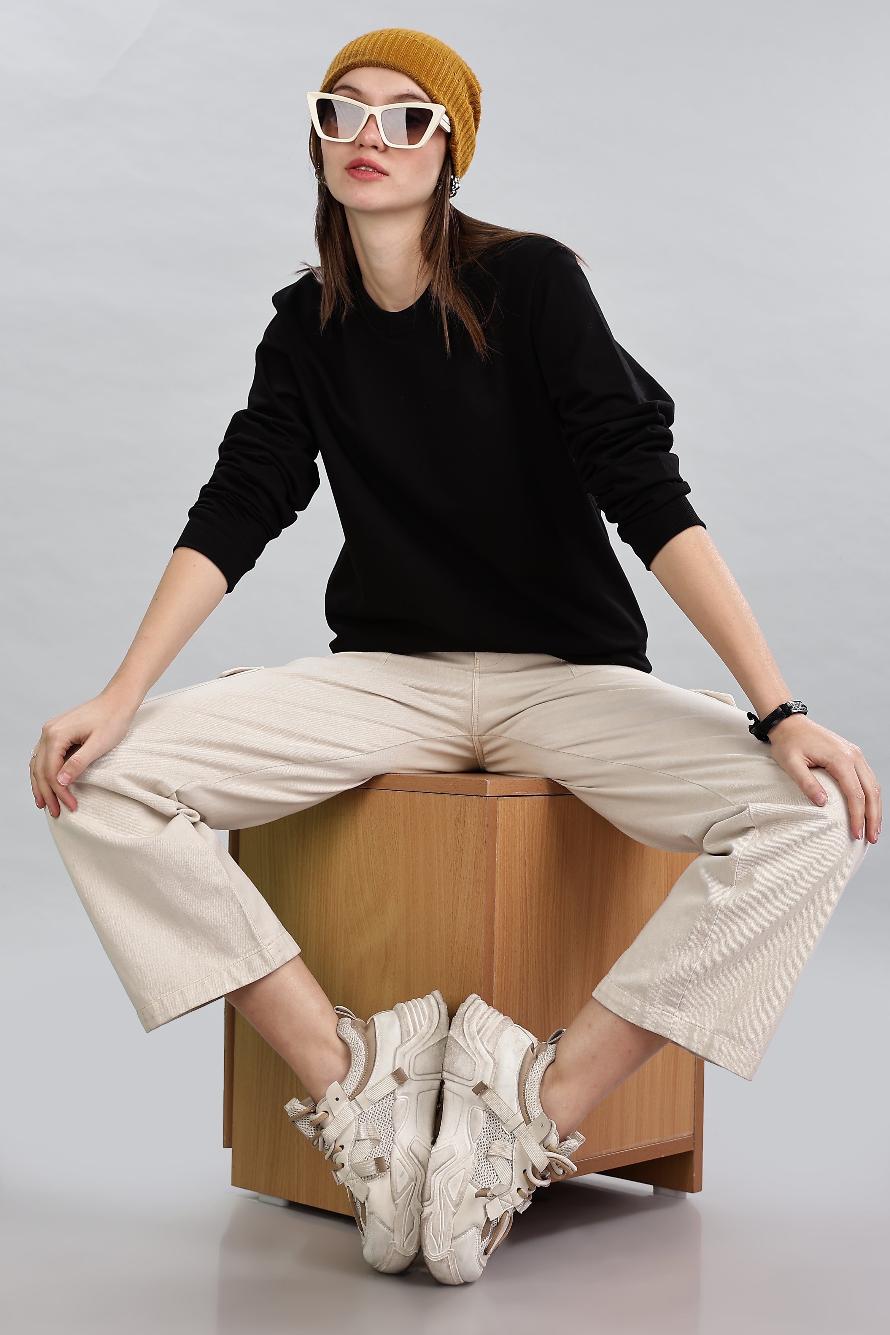 Black Cotton Women’s Sweatshirt