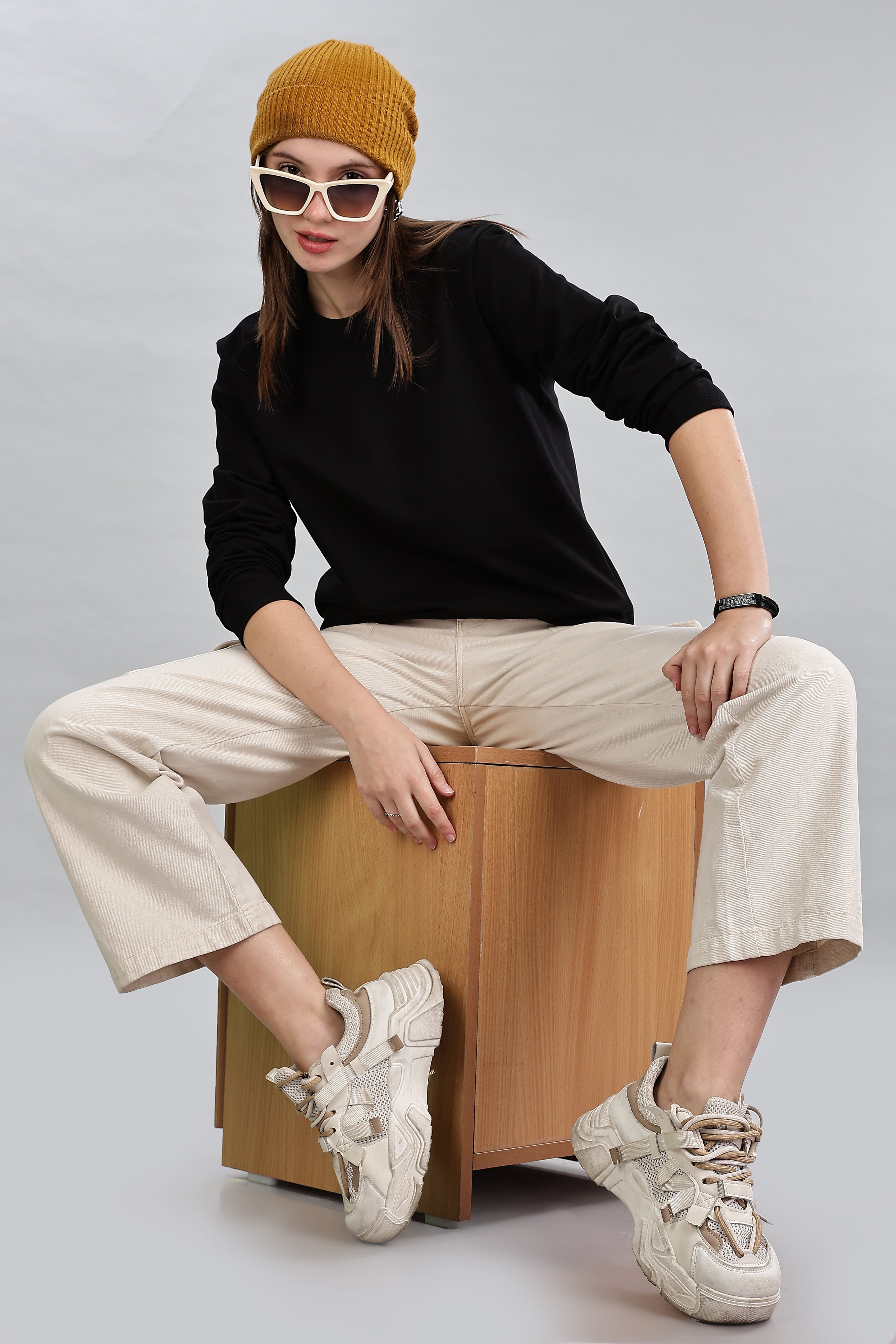 Black Cotton Women’s Sweatshirt