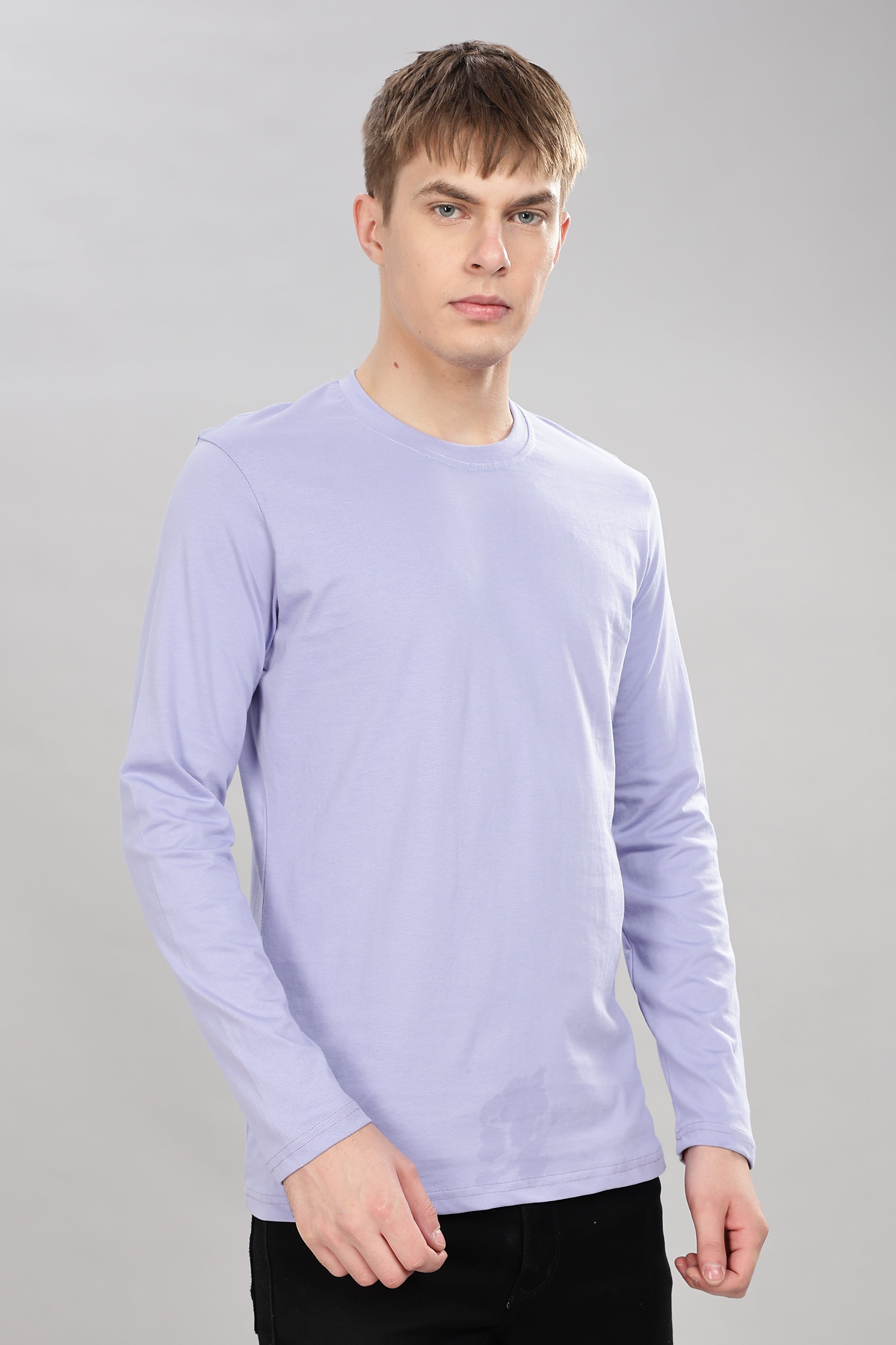Sky Blue Long Sleeve Crew Neck T-Shirt