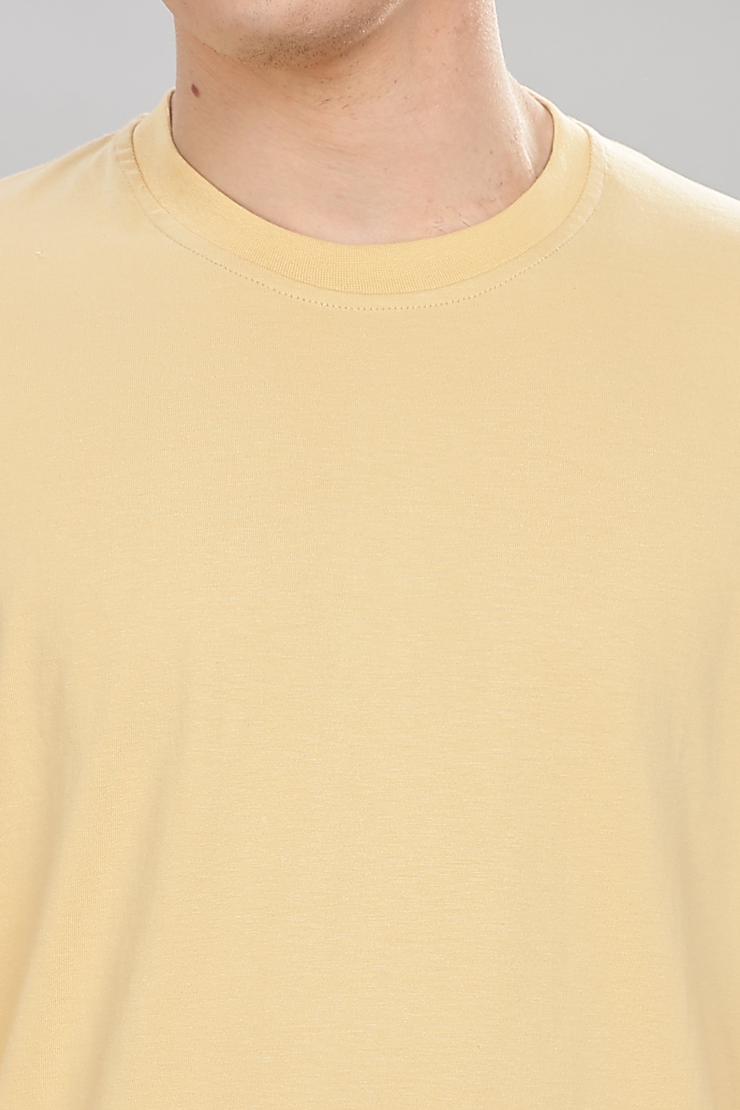 Cream Long Sleeve Crew Neck T-Shirt