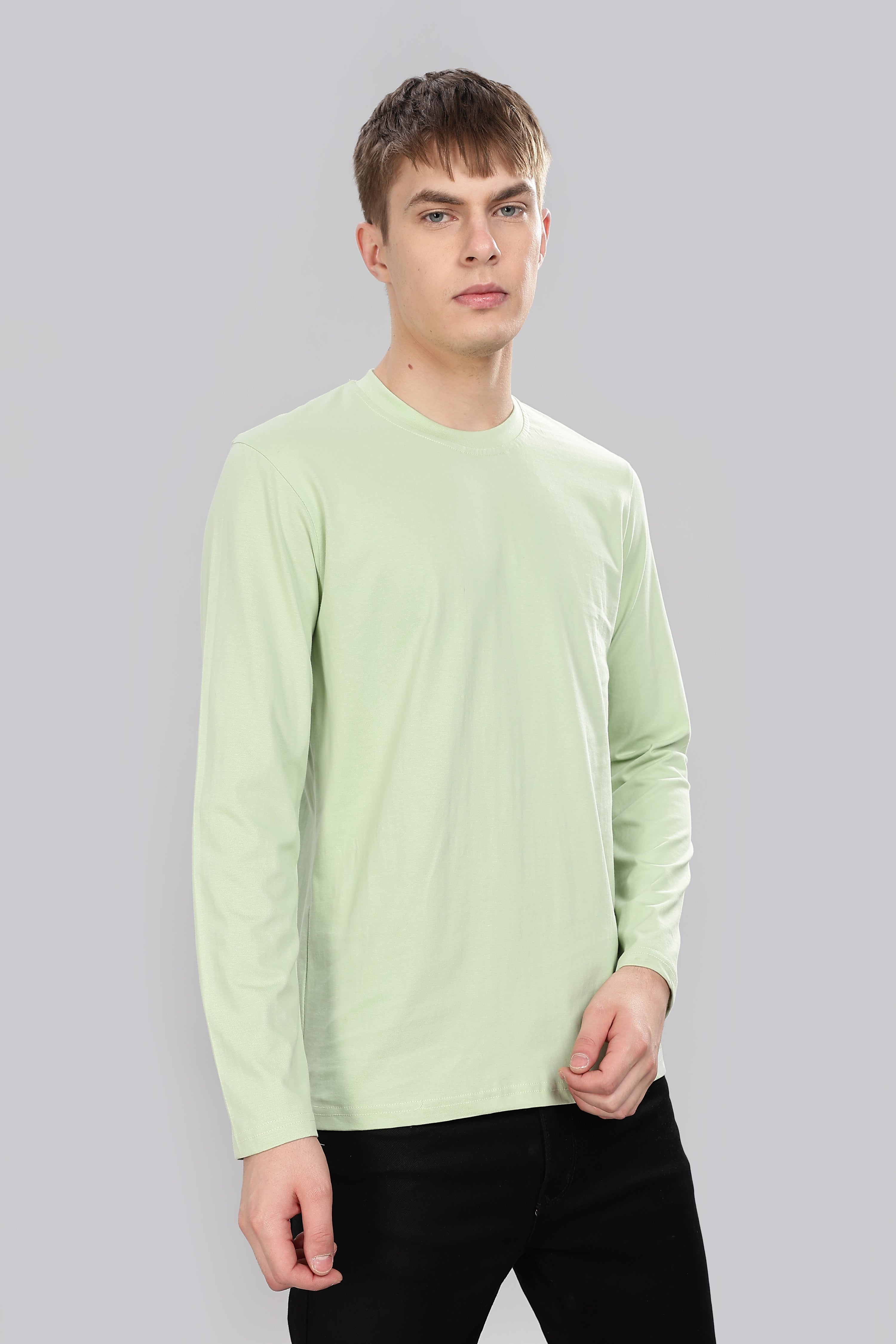 Seafoam Green Long Sleeve Crew Neck T-Shirt