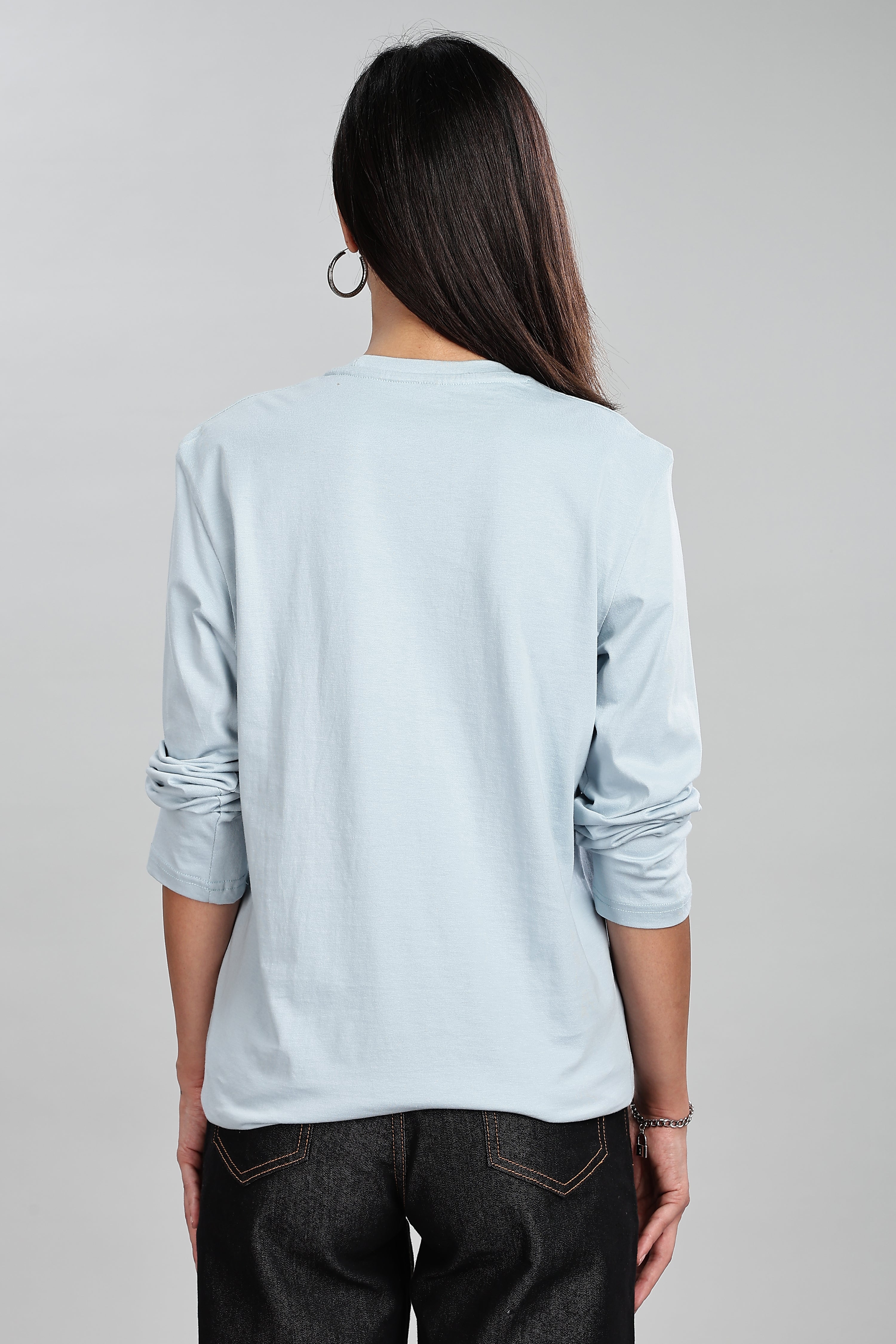 Pigeon Blue Full Sleeve Rounded Neck