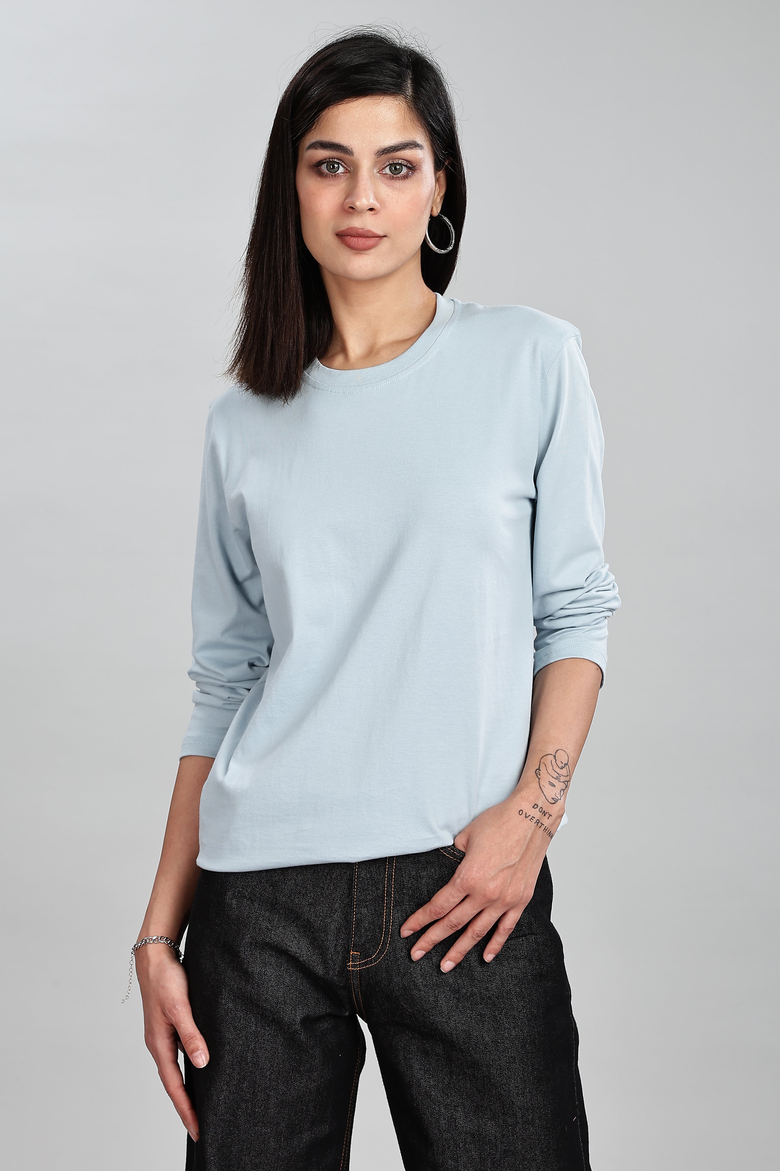 Pigeon Blue Full Sleeve Rounded Neck