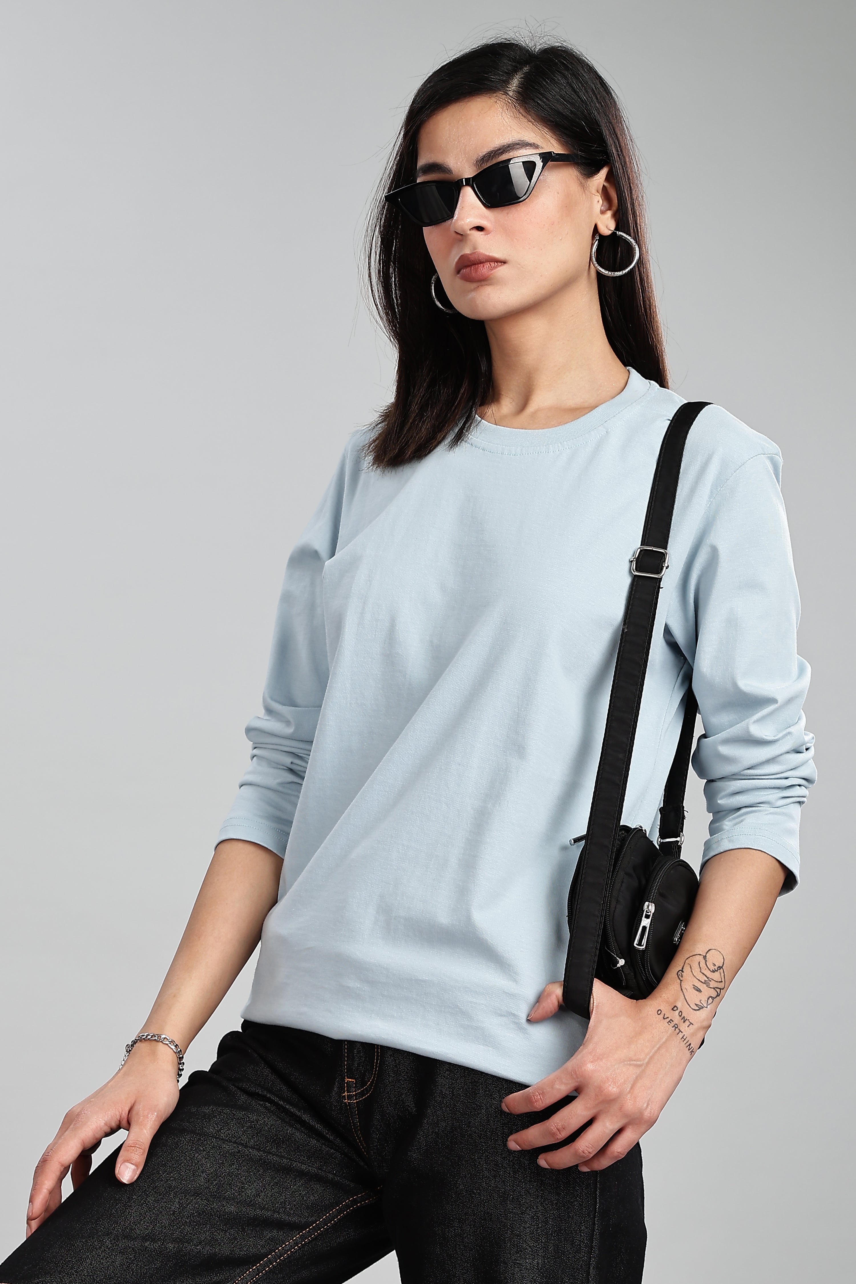 Pigeon Blue Full Sleeve Rounded Neck