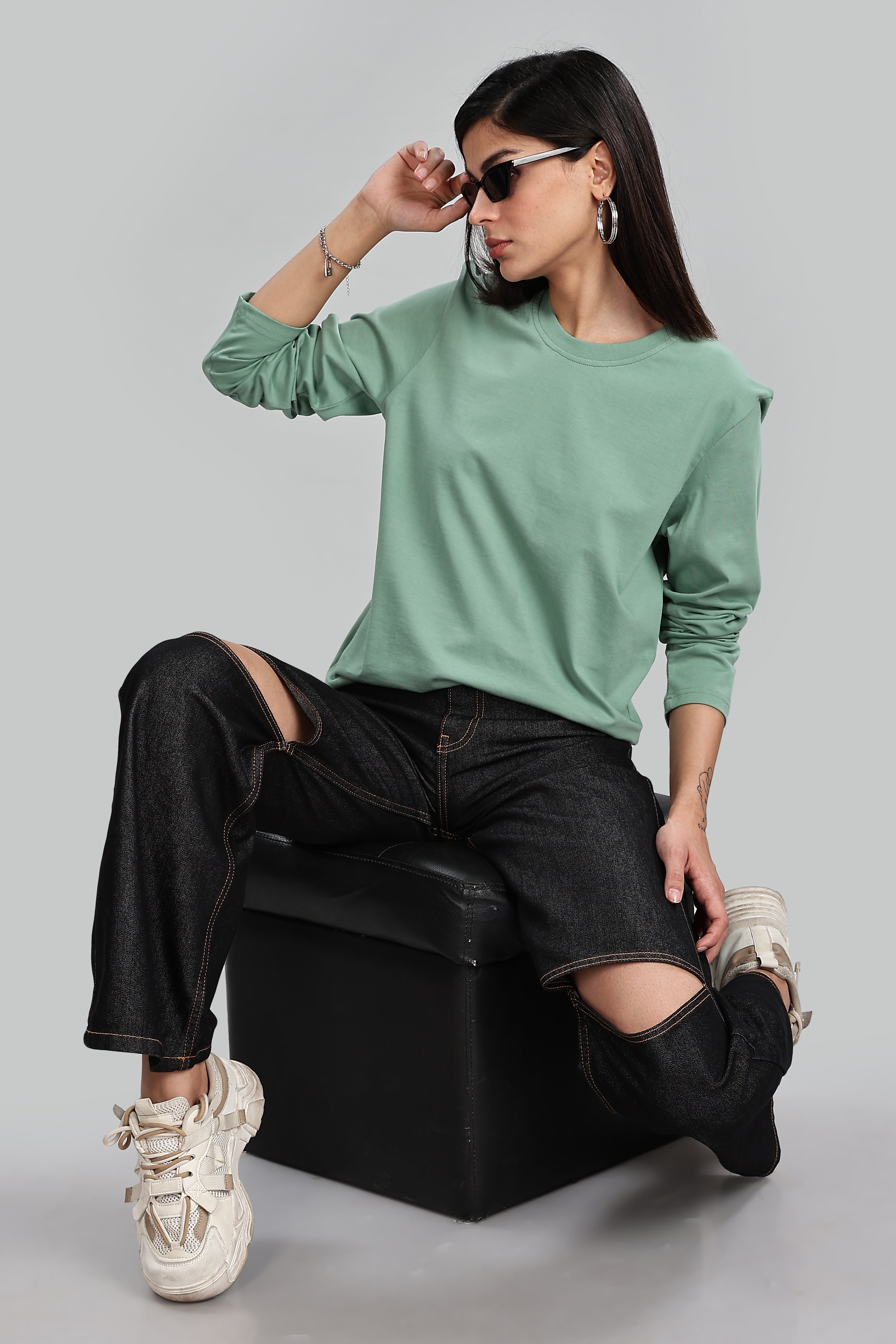 Pistachio Long Sleeve Crew Neck T-Shirt