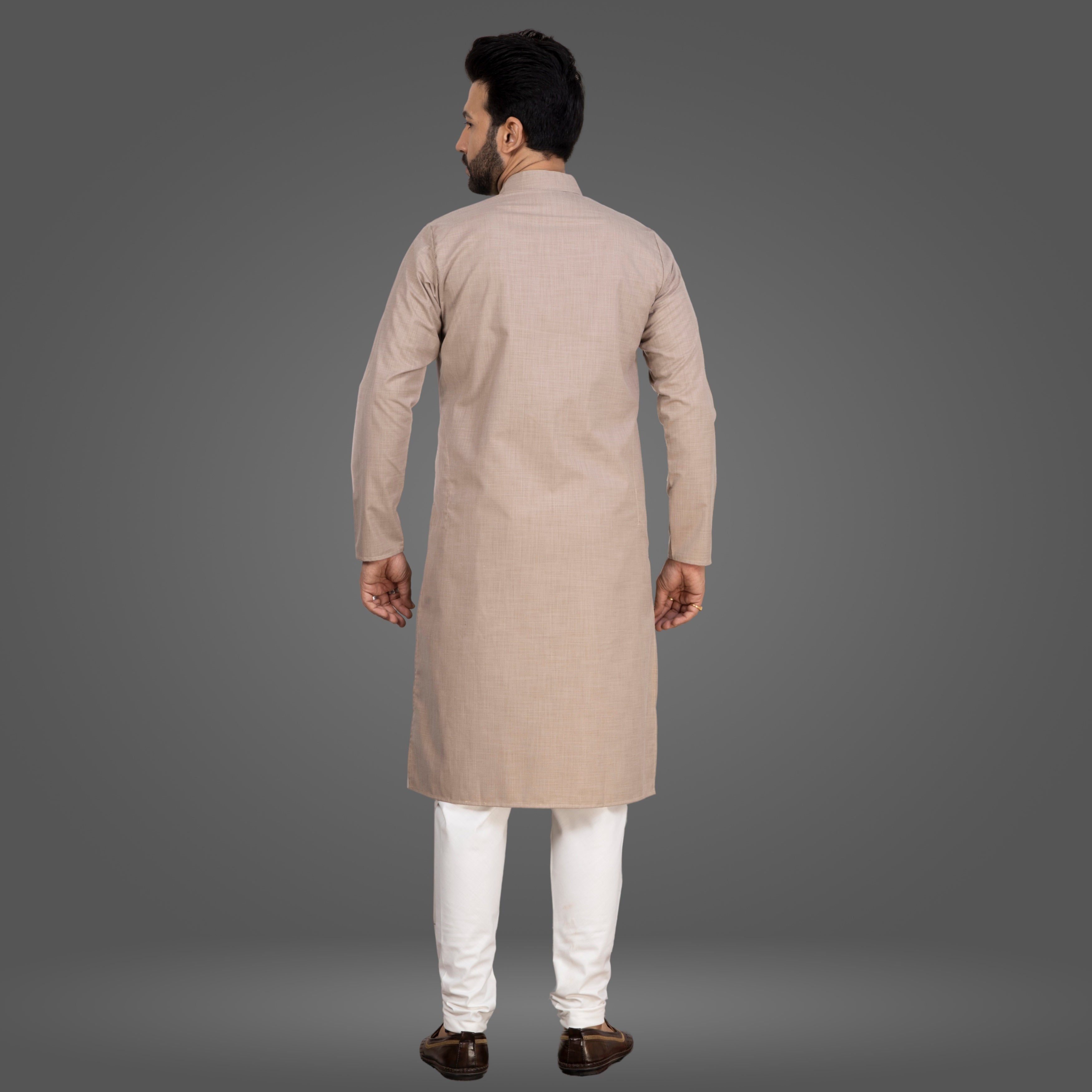 Light Brown Premium Cotton Kurta Pajama