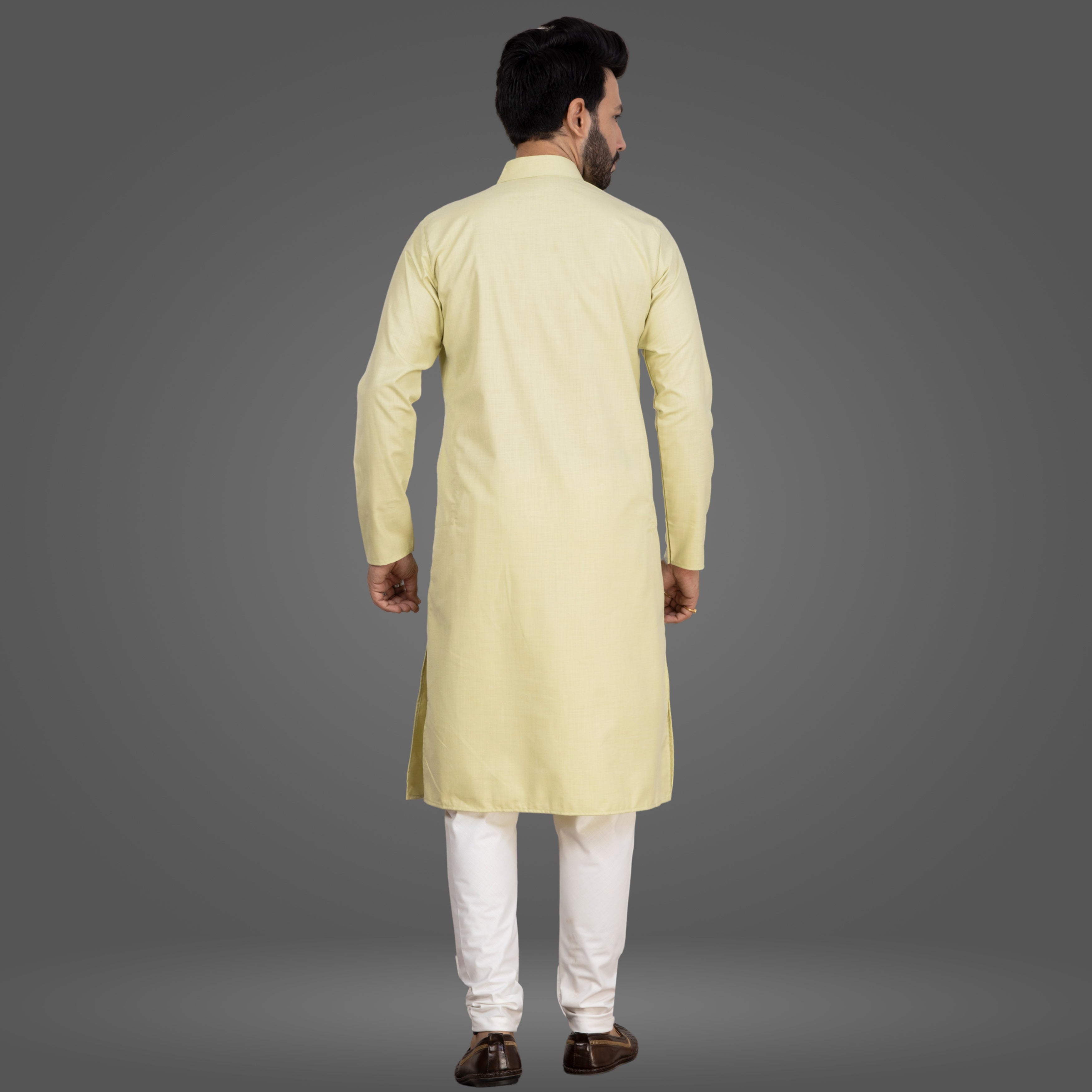 Lime Green Premium Cotton Kurta Pajama