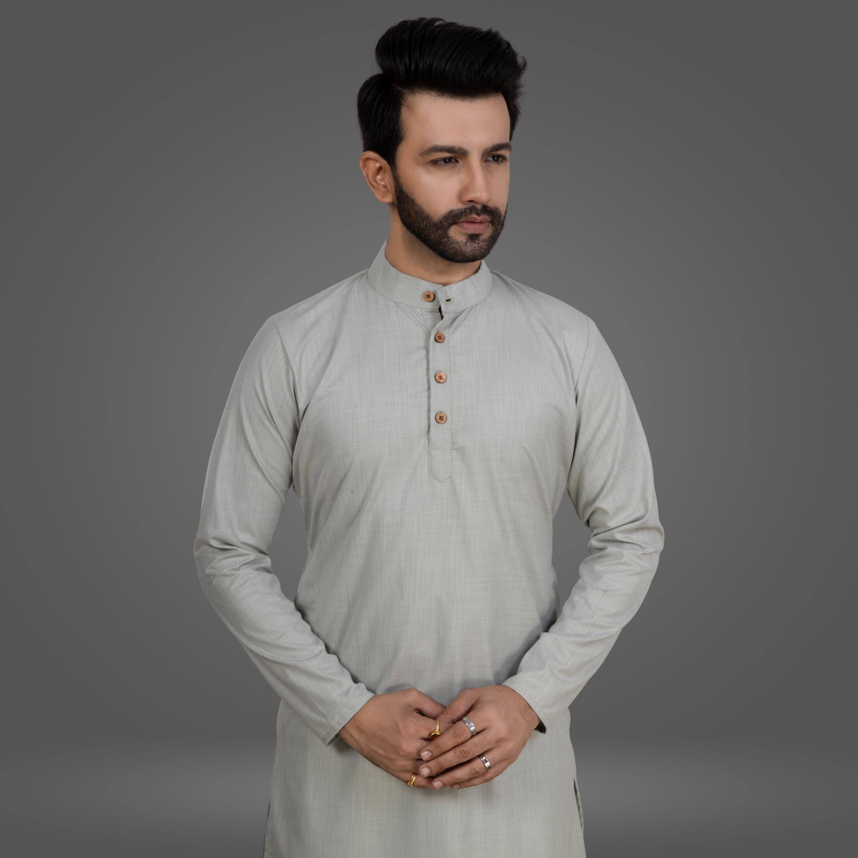 Light Grey Premium Cotton Kurta Pajama