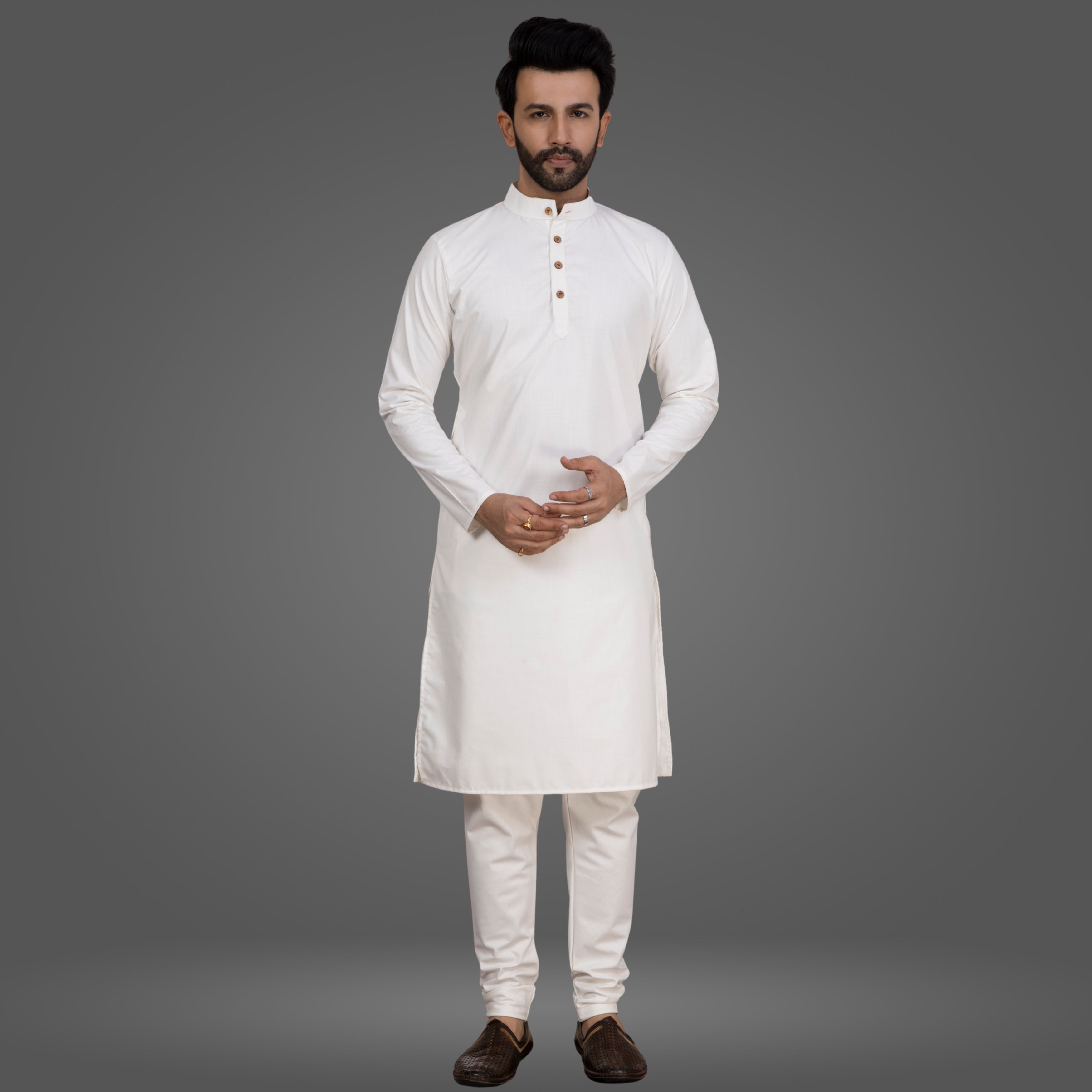 White Premium Cotton Kurta Pajama