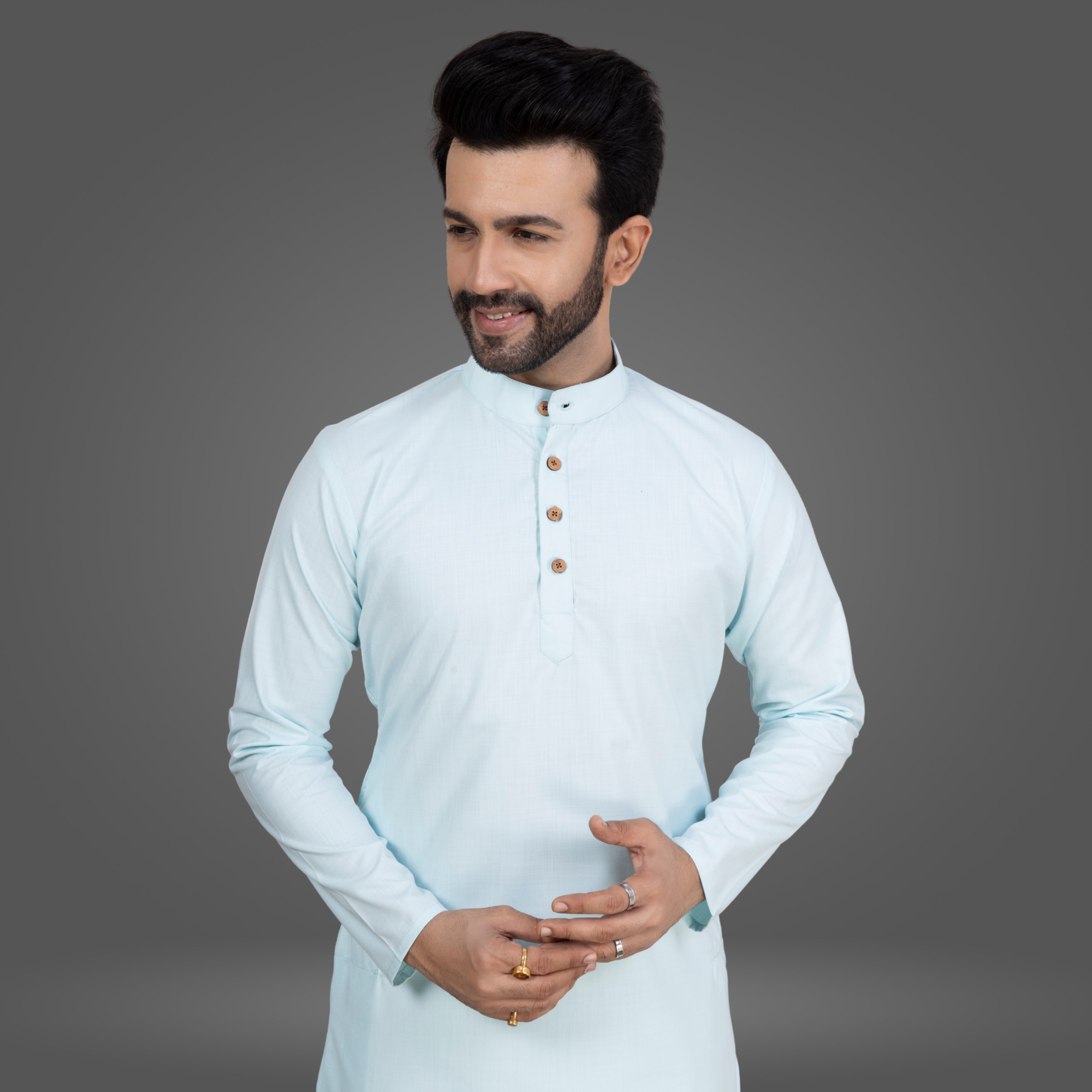 Sky Blue Premium Cotton Kurta Pajama