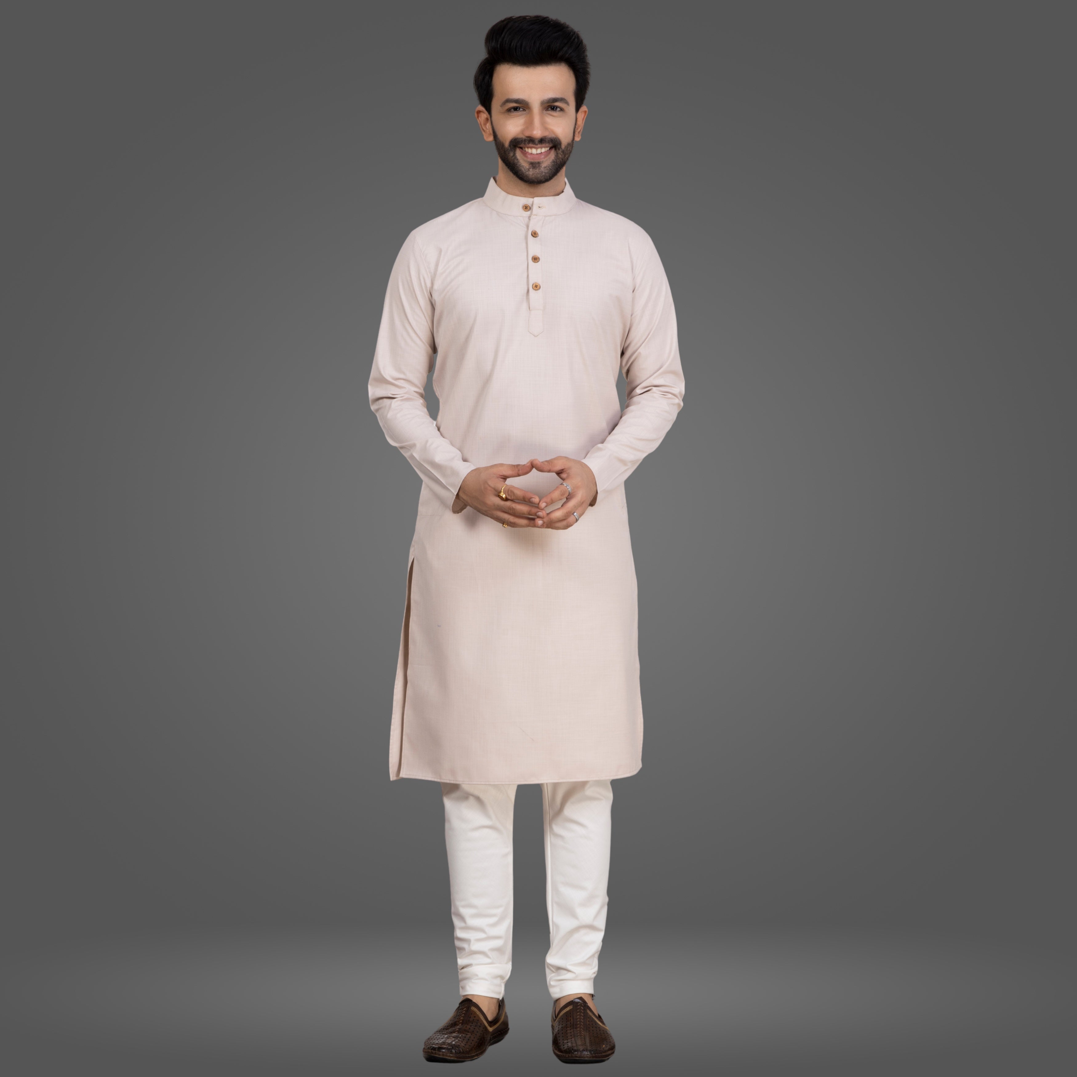 Nude Pink Premium Cotton Kurta Pajama