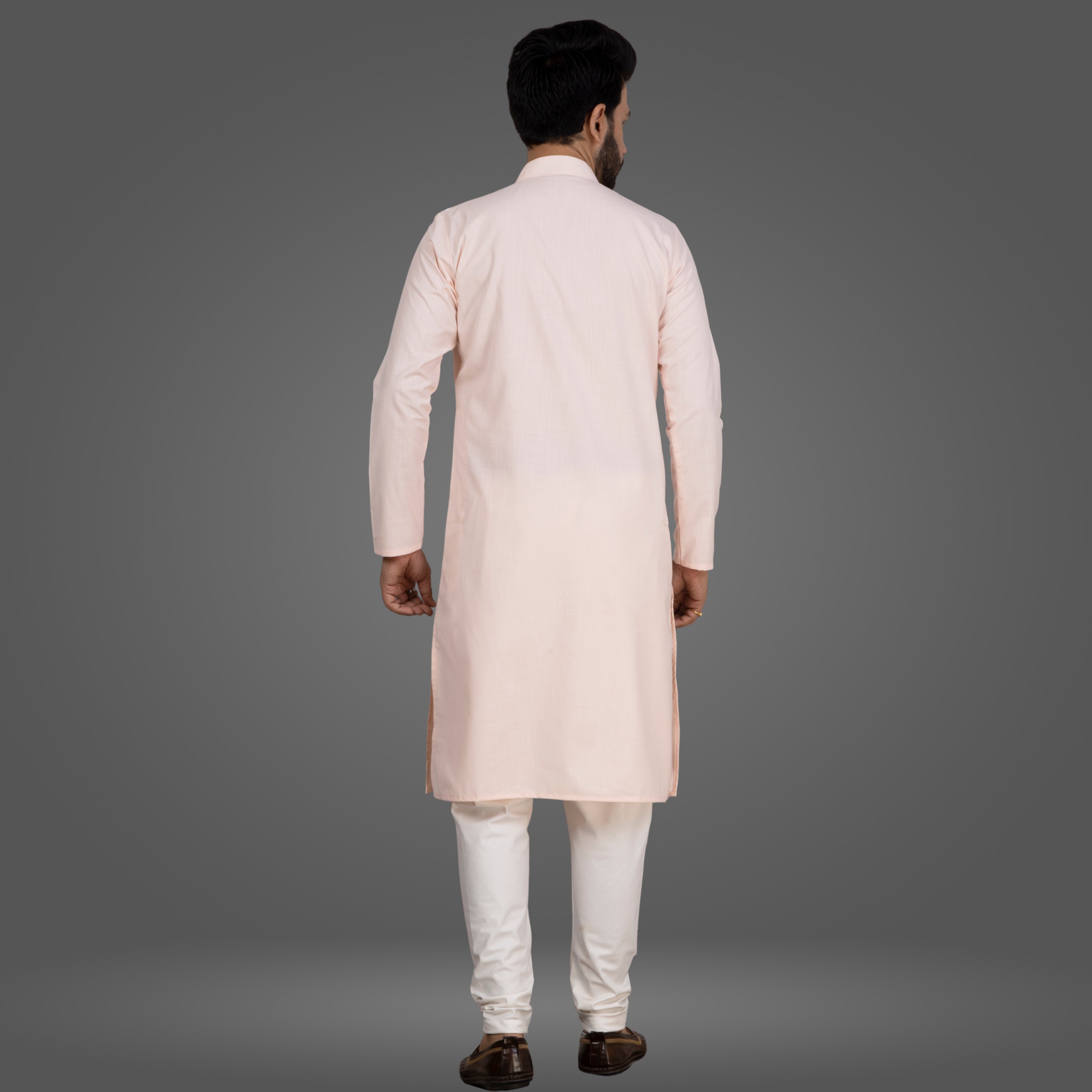 Peach Premium Cotton Kurta Pajama