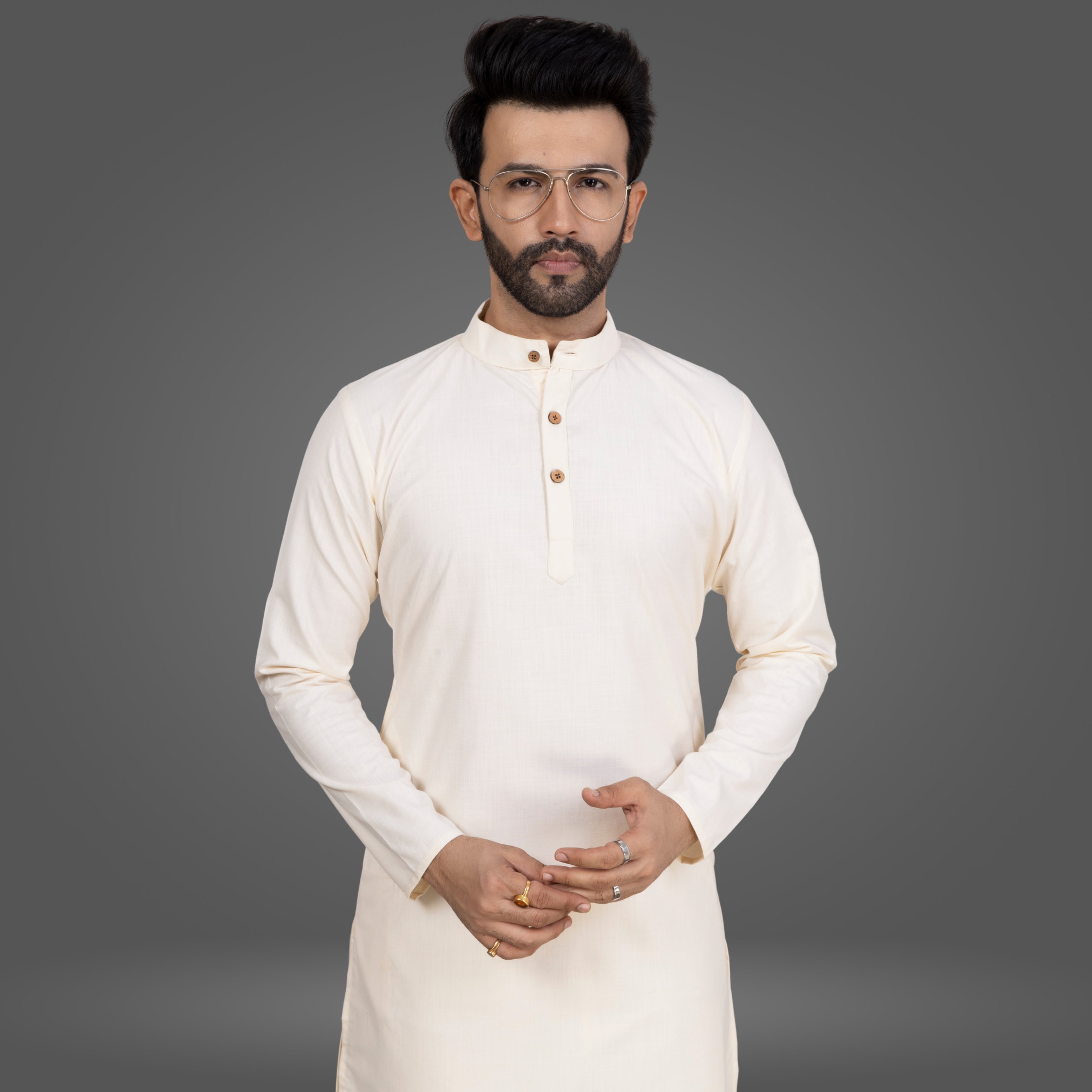 Cream Beige Premium Cotton Kurta Pajama