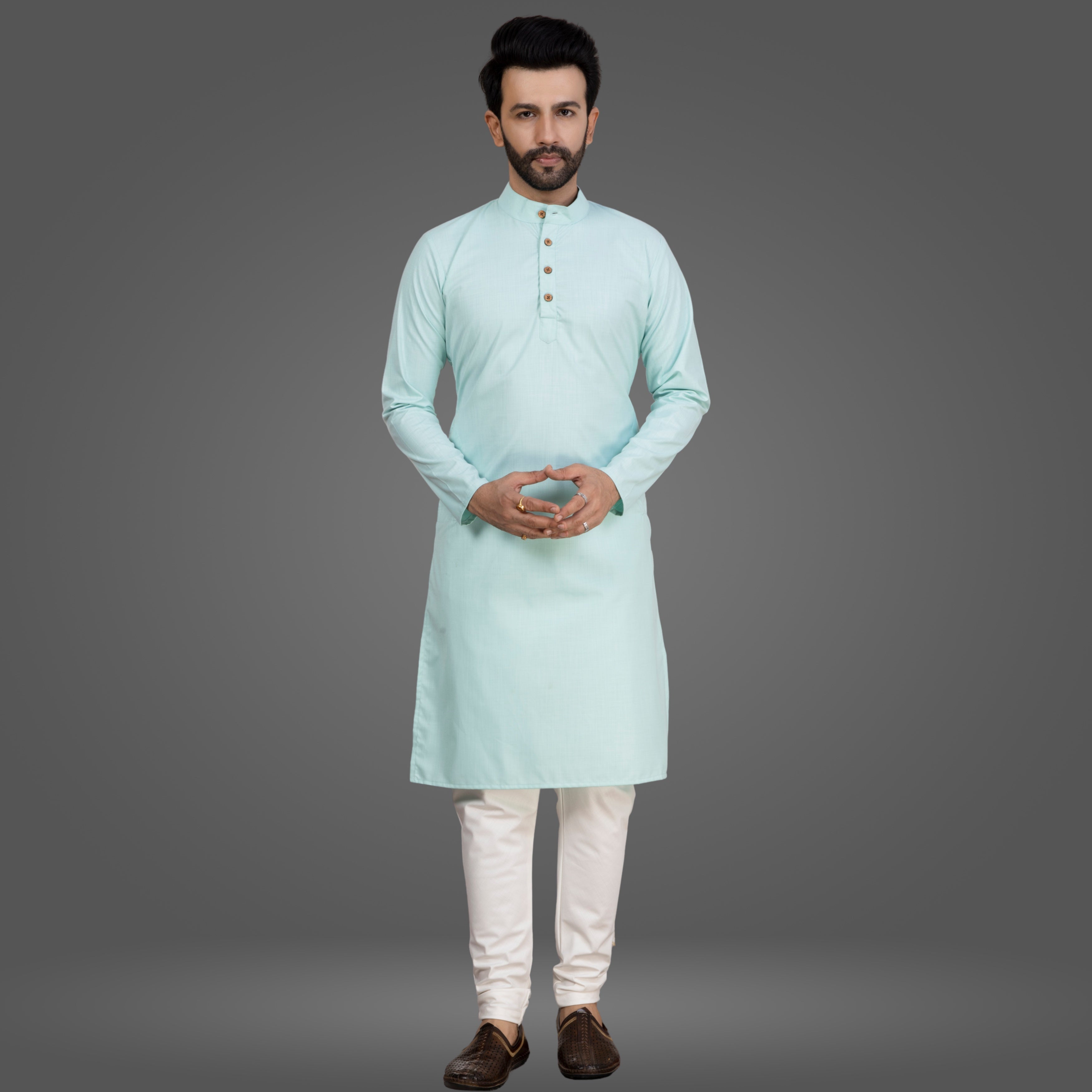 Mint green Premium Cotton Kurta Pajama